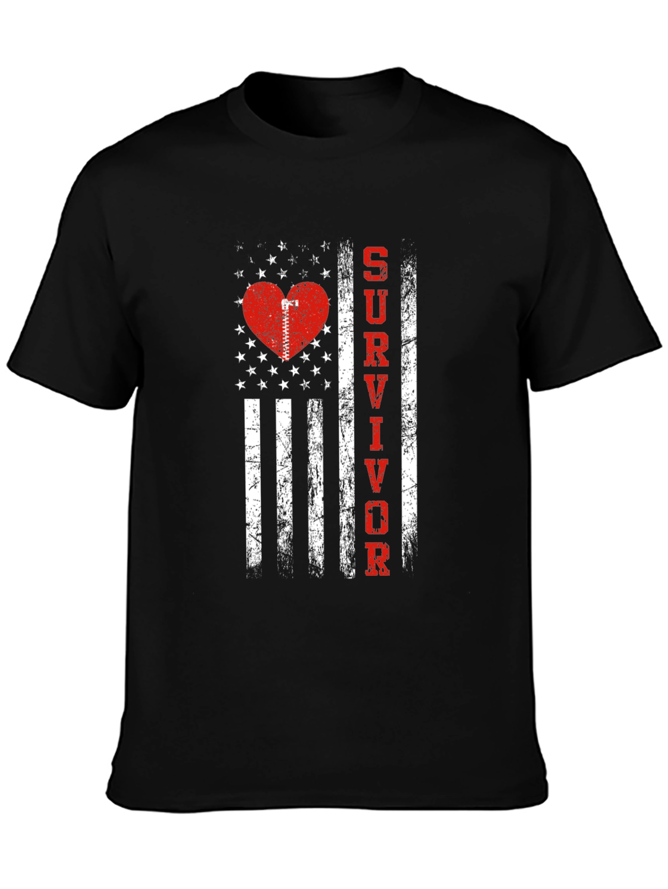 Survivor Heart Flag Graphic Tee