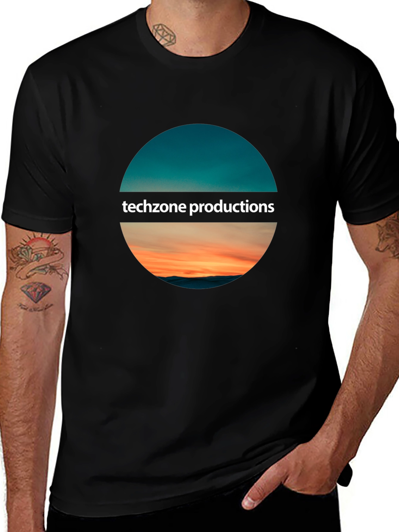 Techzone Productions Sunset Graphic T-Shirt
