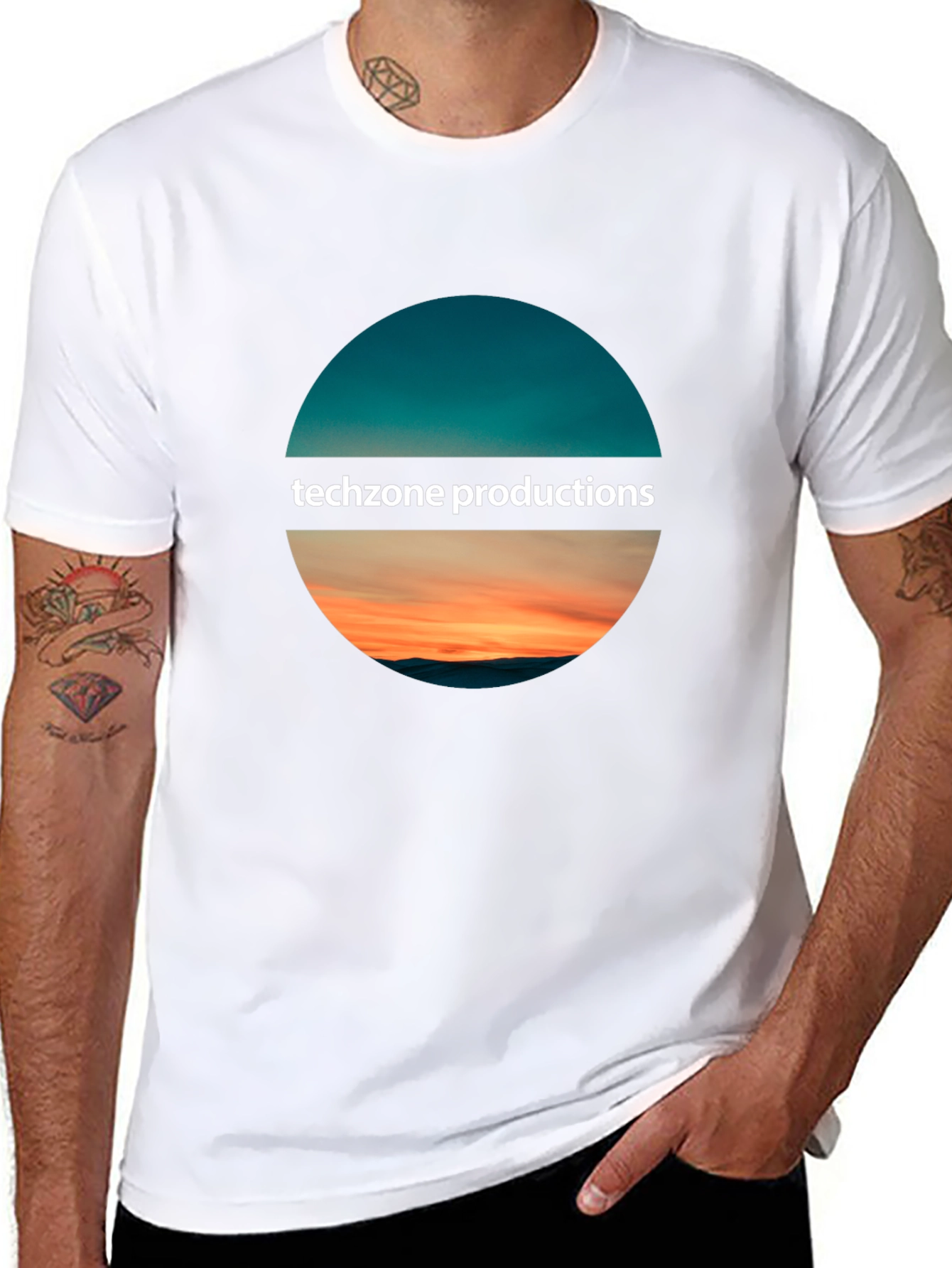 Techzone Productions Sunset Graphic T-Shirt