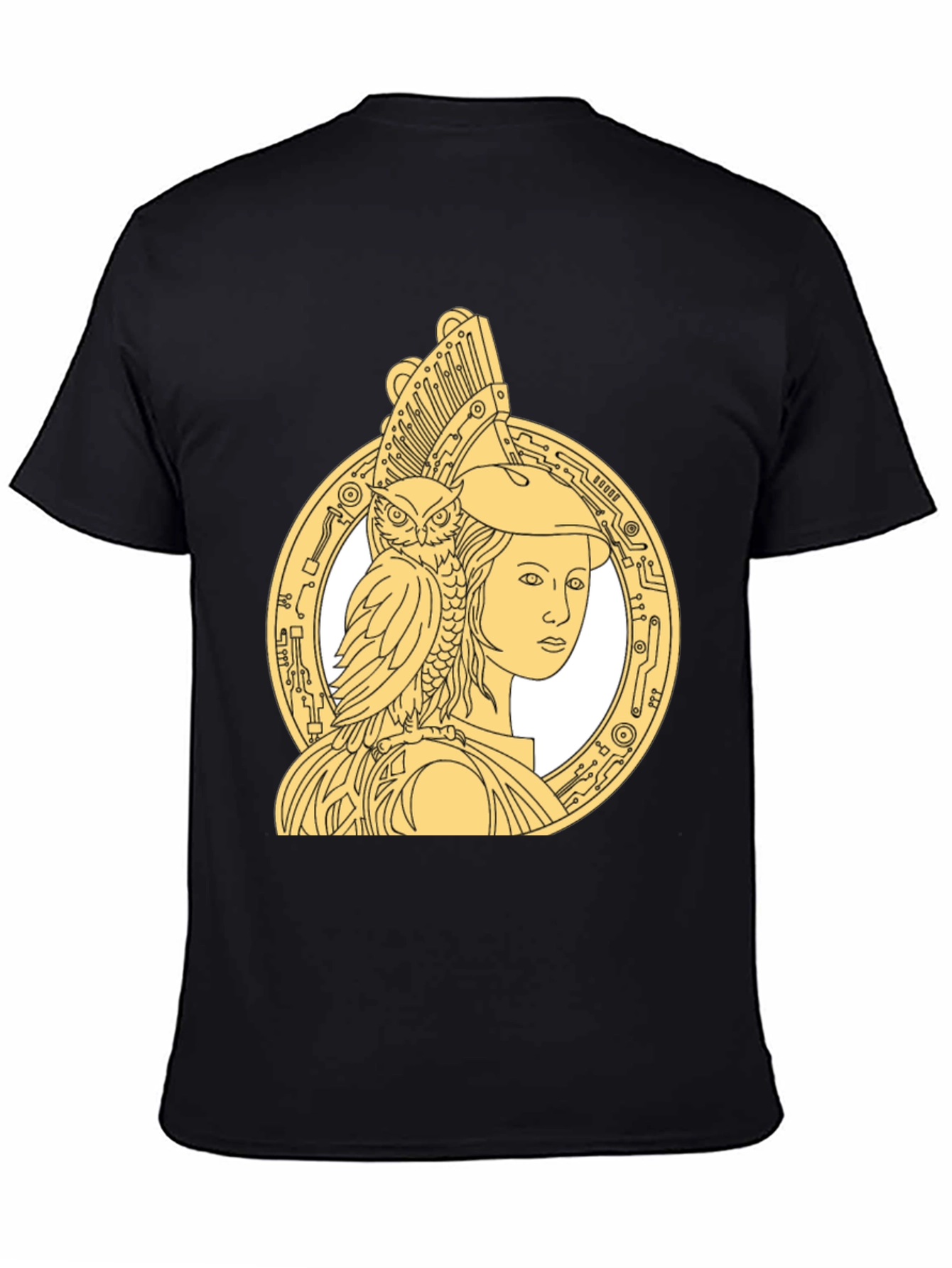 Athena & Owl Graphic T-Shirt - Black