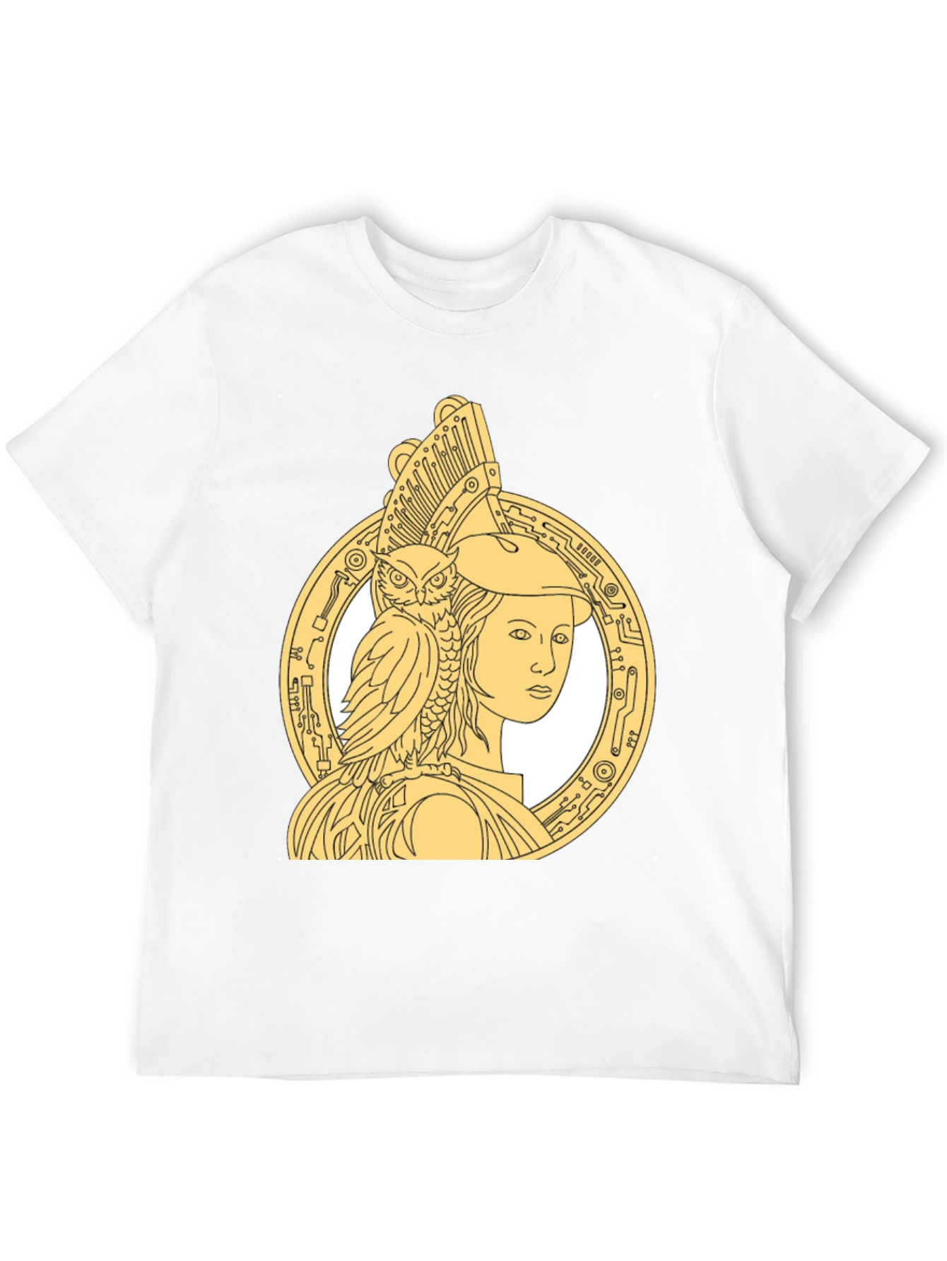 Athena & Owl Graphic T-Shirt - Black