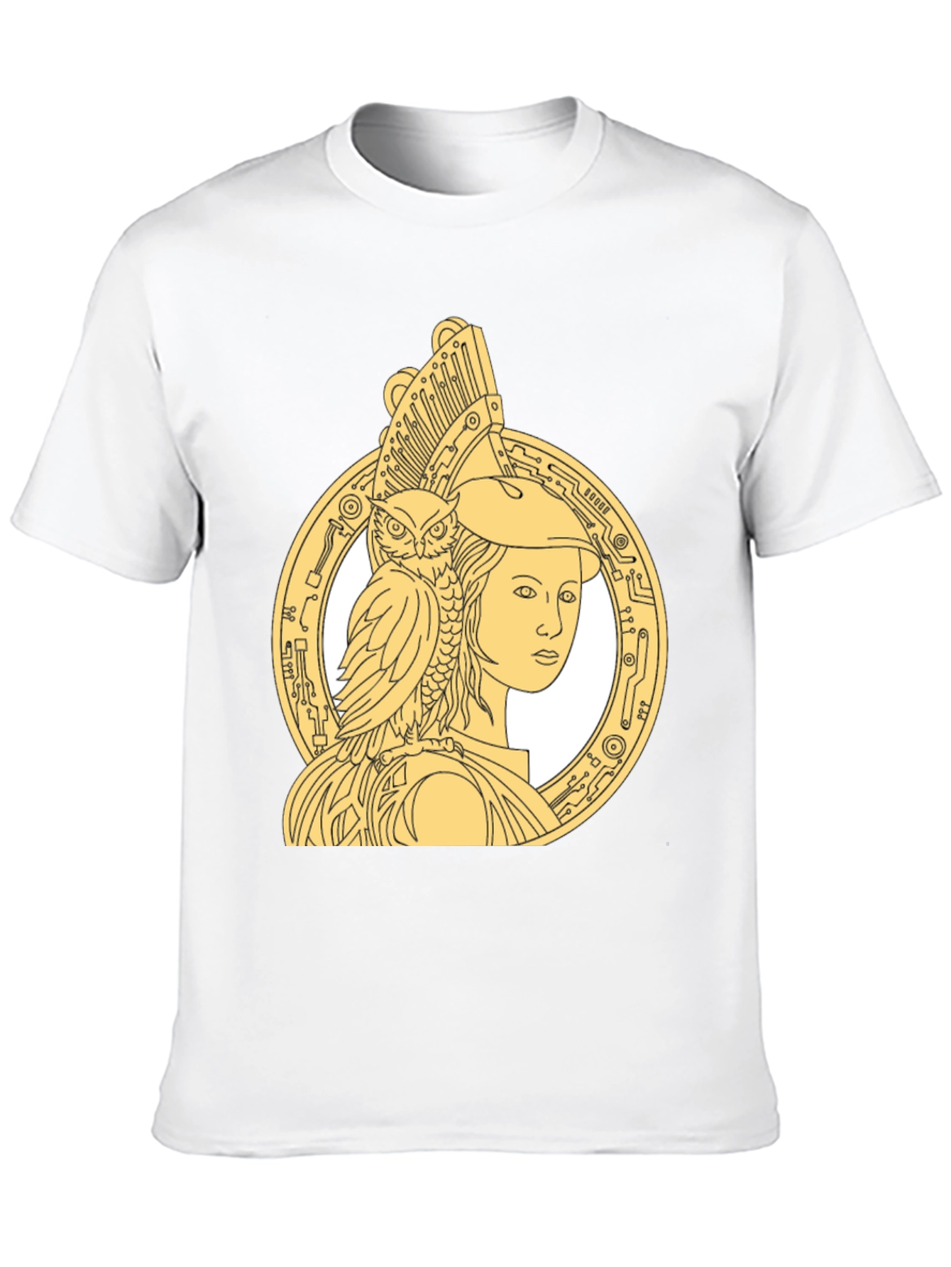 Athena & Owl Graphic T-Shirt - Black