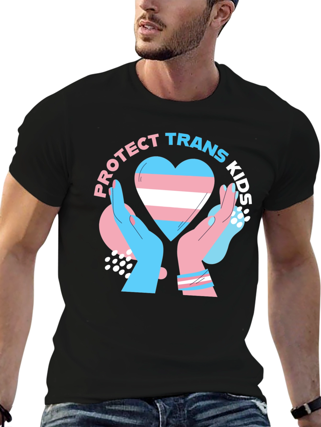 Protect Trans Kids Black Graphic T-Shirt