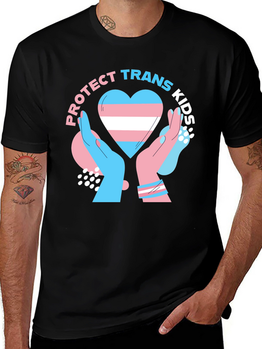 Protect Trans Kids Black Graphic T-Shirt