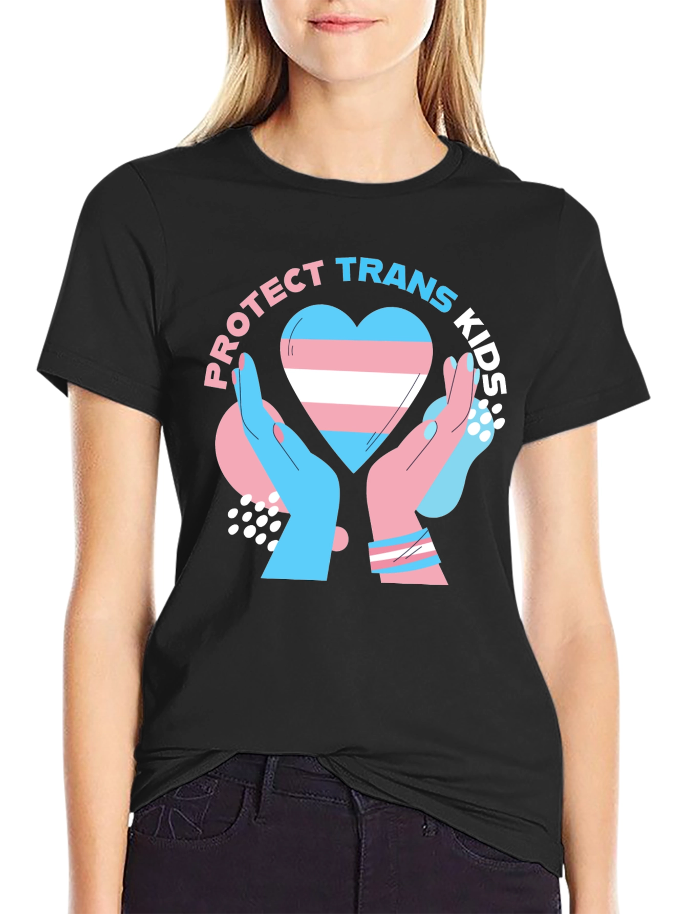 Protect Trans Kids Black Graphic T-Shirt
