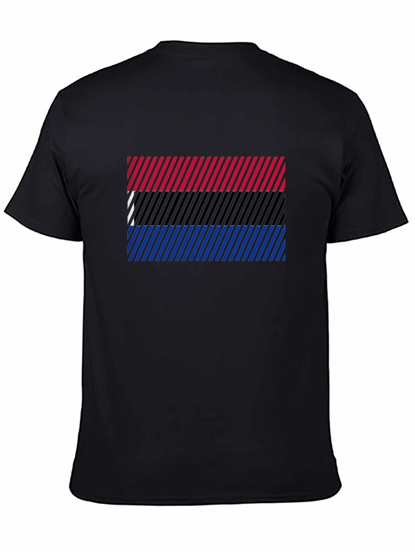Striped Pride Flag Graphic Tee - Black