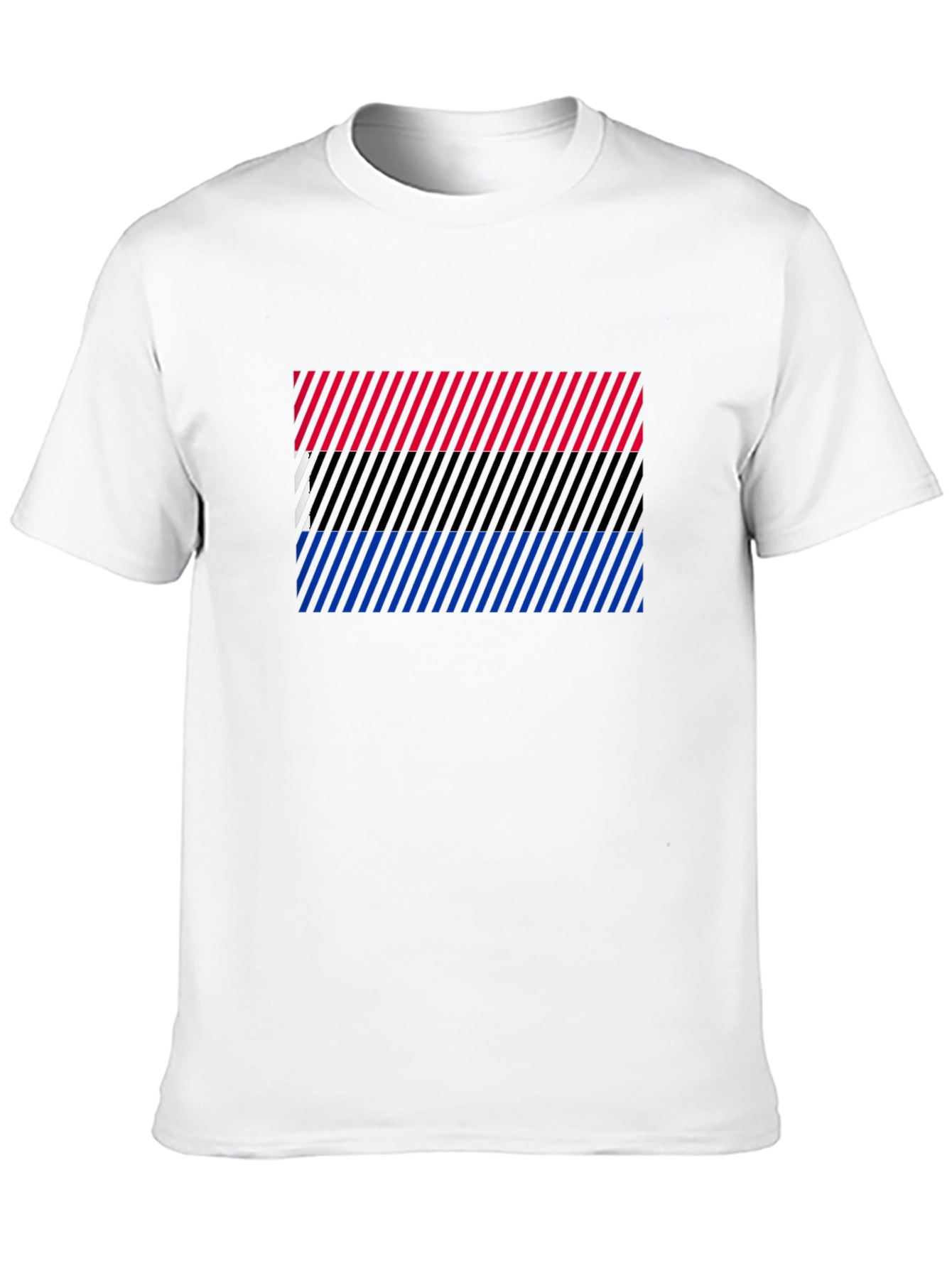 Striped Pride Flag Graphic Tee - Black