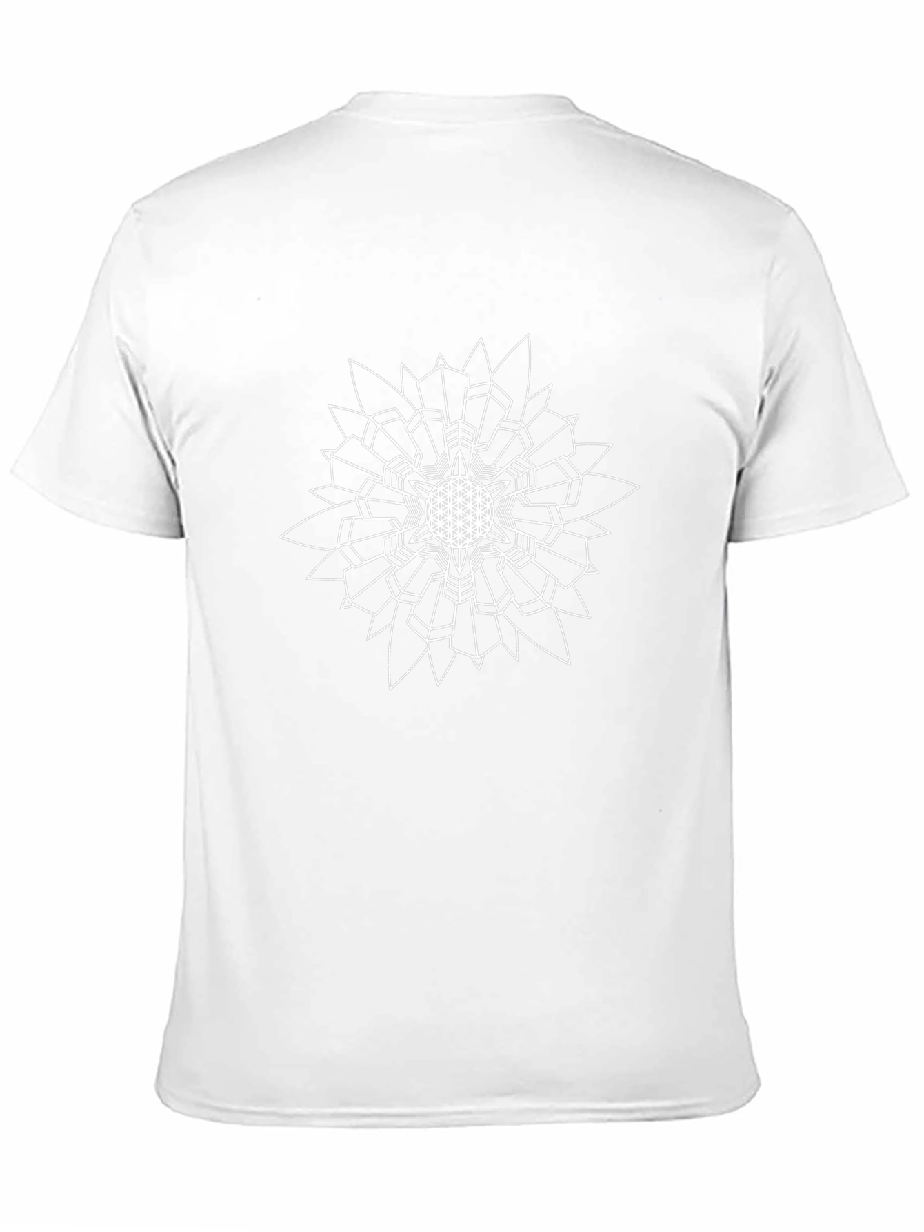 Geometric Flower of Life T-Shirt - Black