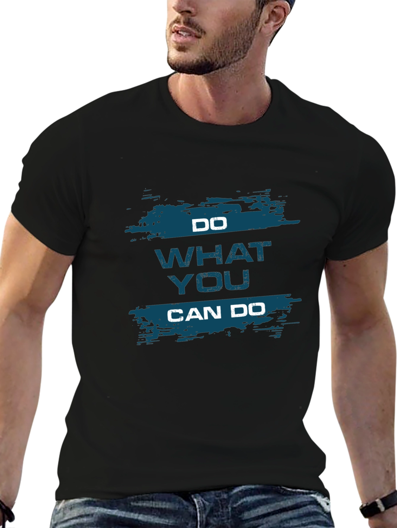 Motivational Black T-Shirt - Do What You Can Do