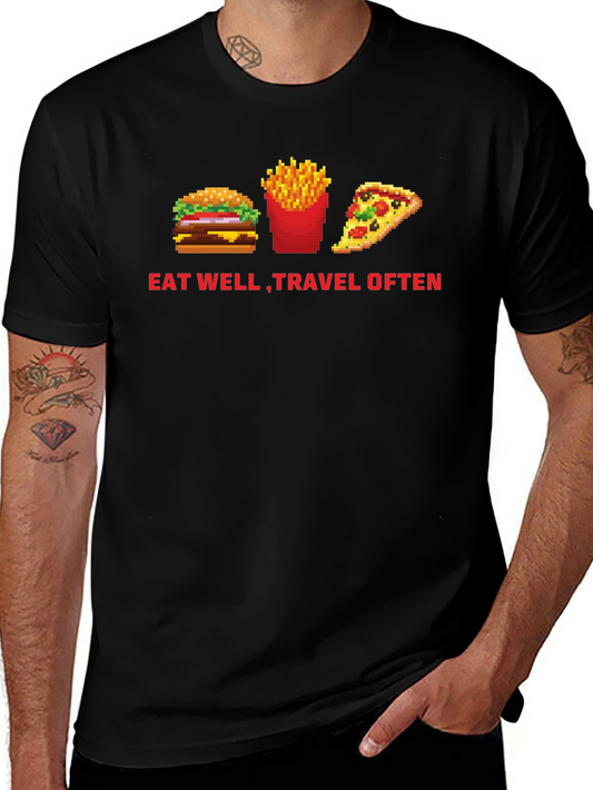Eat Well Travel Often Black T-Shirt