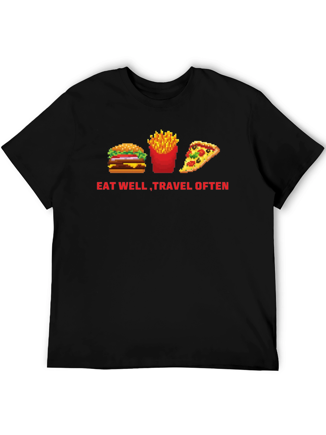 Eat Well Travel Often Black T-Shirt