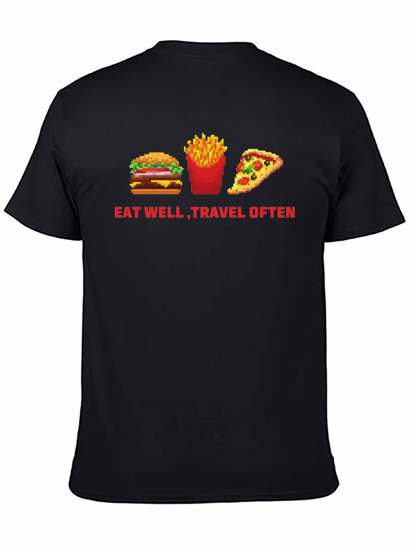Eat Well Travel Often Black T-Shirt