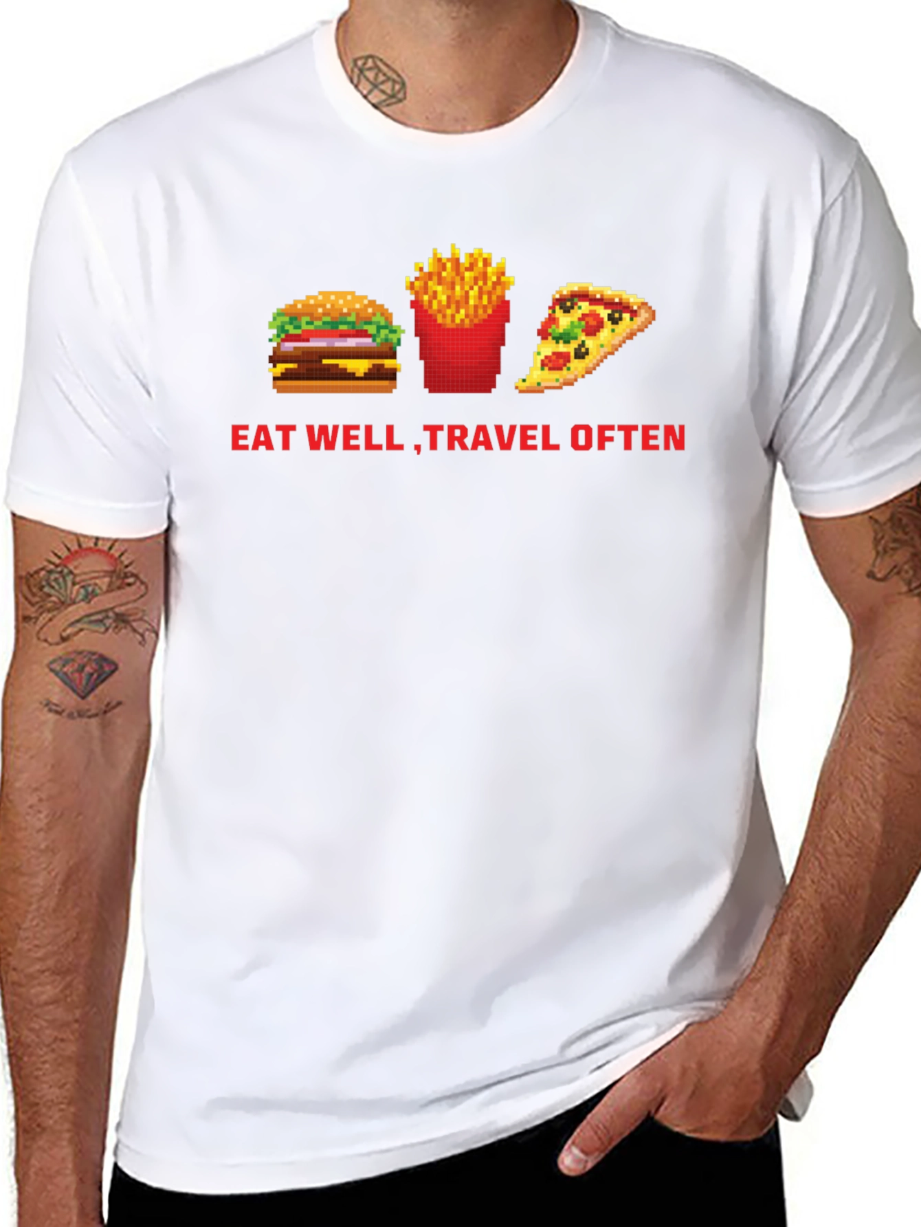 Eat Well Travel Often Black T-Shirt