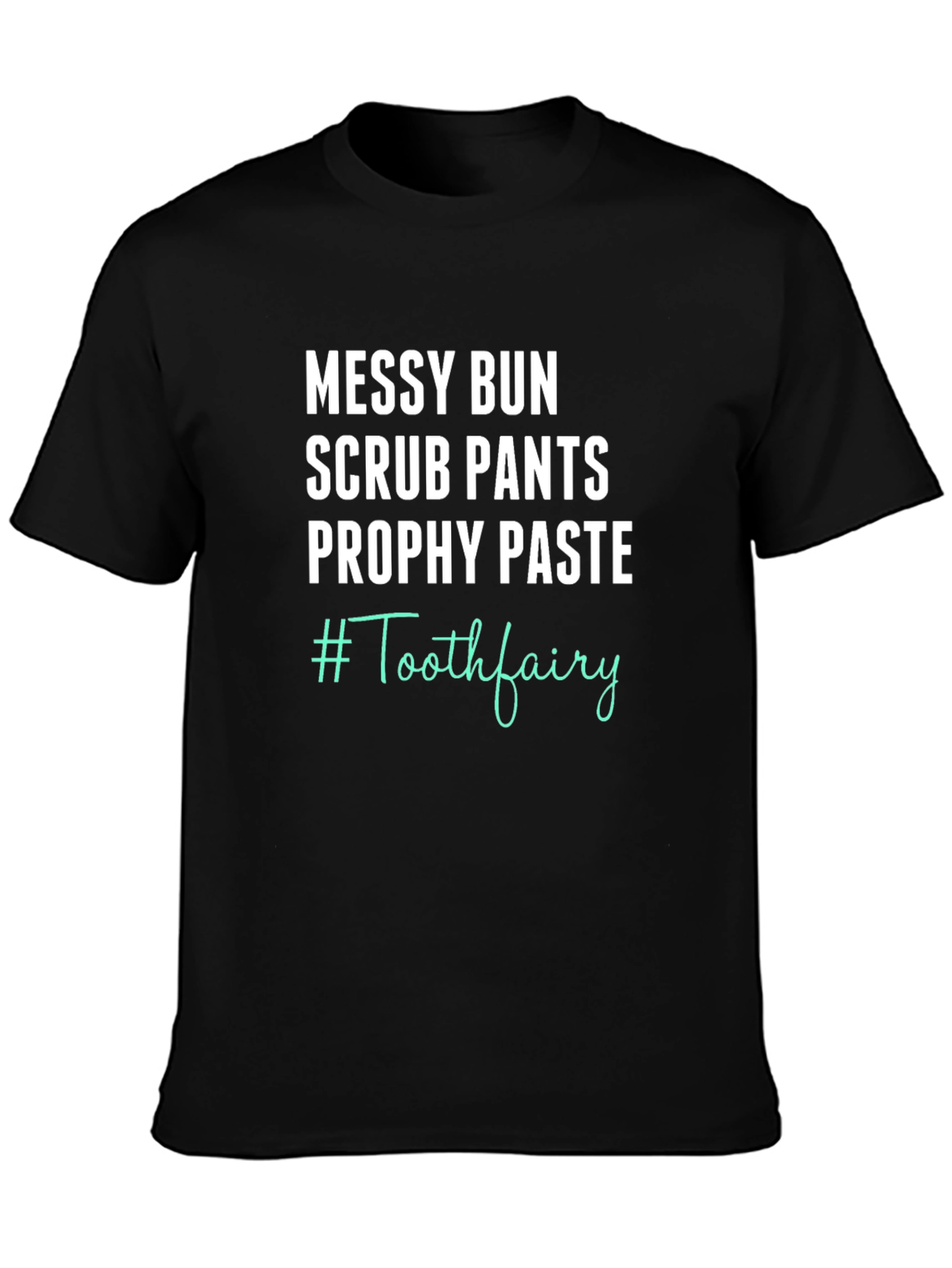 Messy Bun Scrub Pants Tooth Fairy T-Shirt