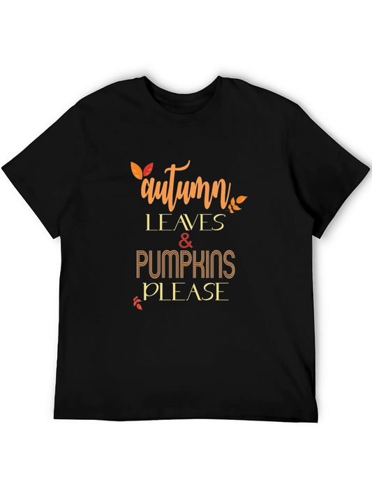 Autumn Leaves & Pumpkins Please Graphic Tee