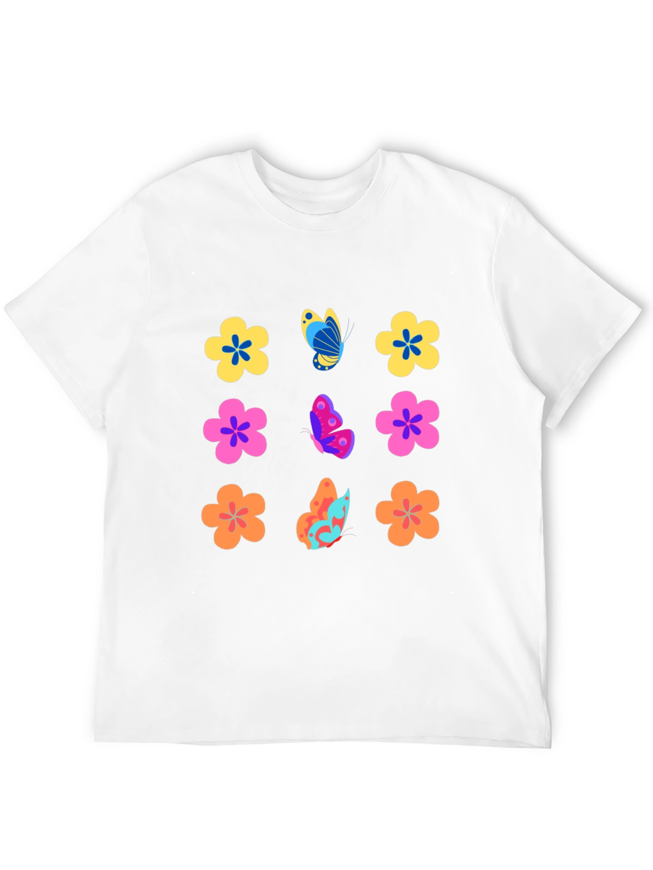 Floral Butterfly Black T-Shirt