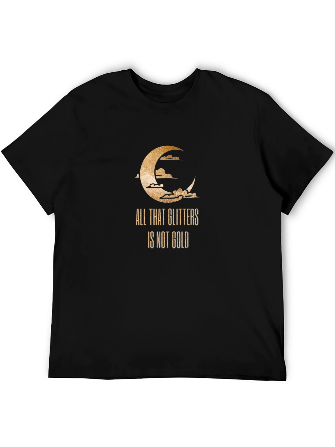 All That Glitters T-Shirt - Moon & Clouds Graphic