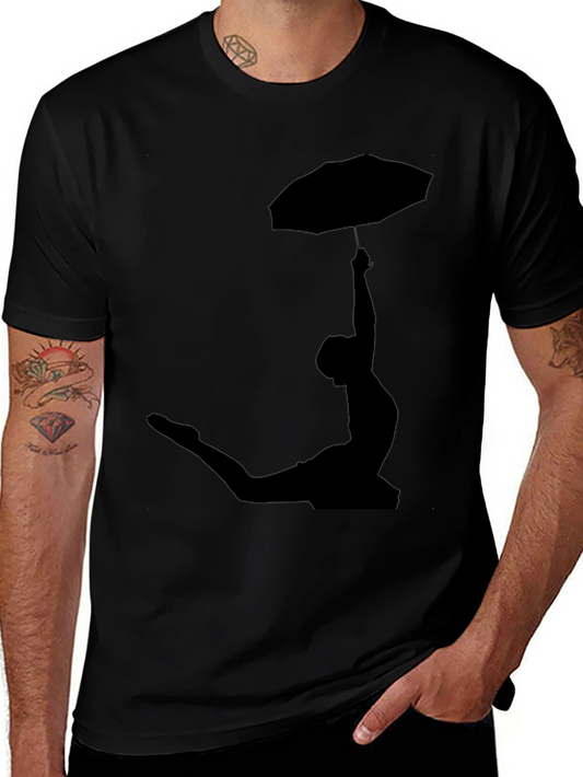 Umbrella Silhouette Tee - Black Cotton T-Shirt