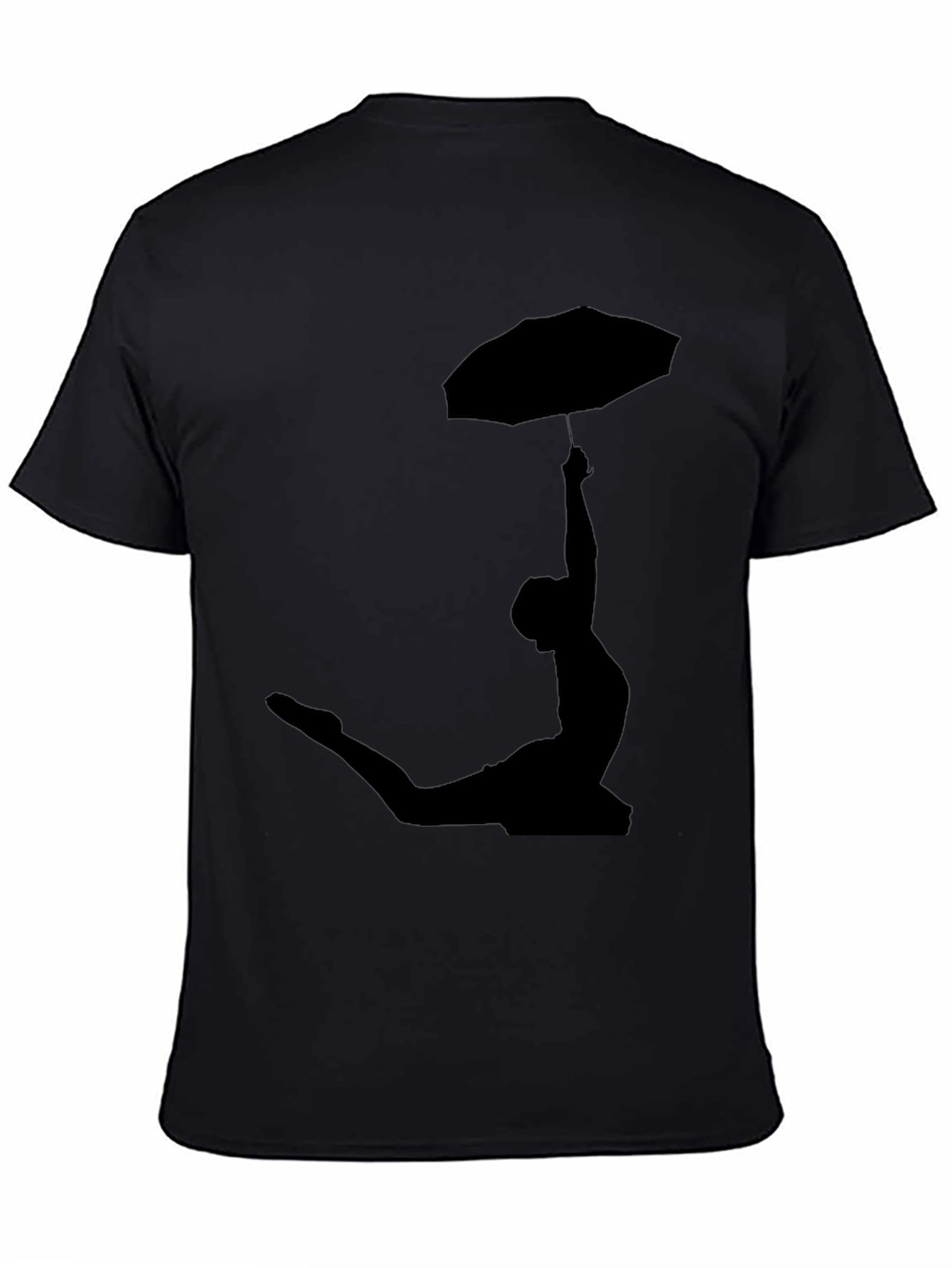 Umbrella Silhouette Tee - Black Cotton T-Shirt