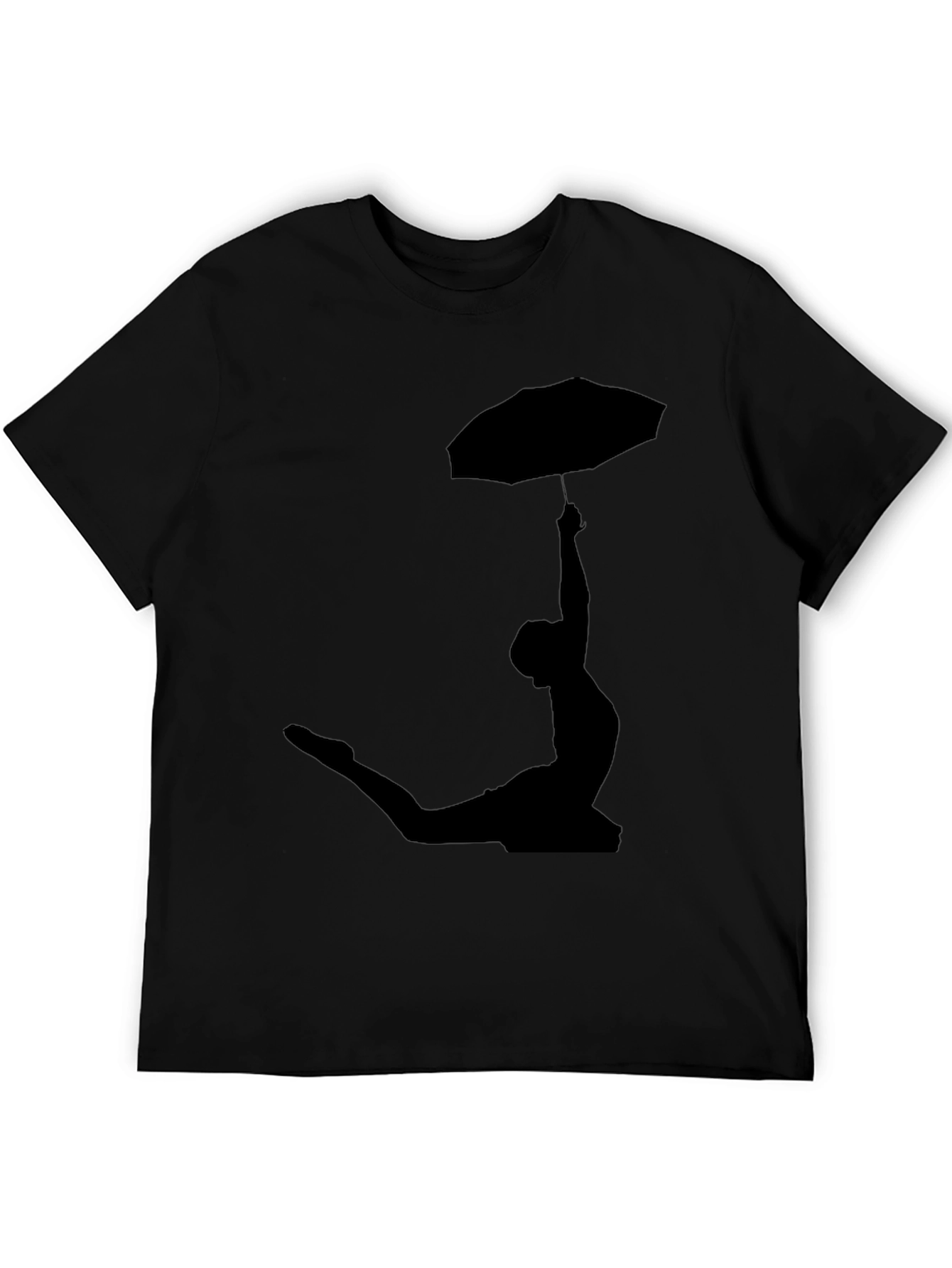 Umbrella Silhouette Tee - Black Cotton T-Shirt