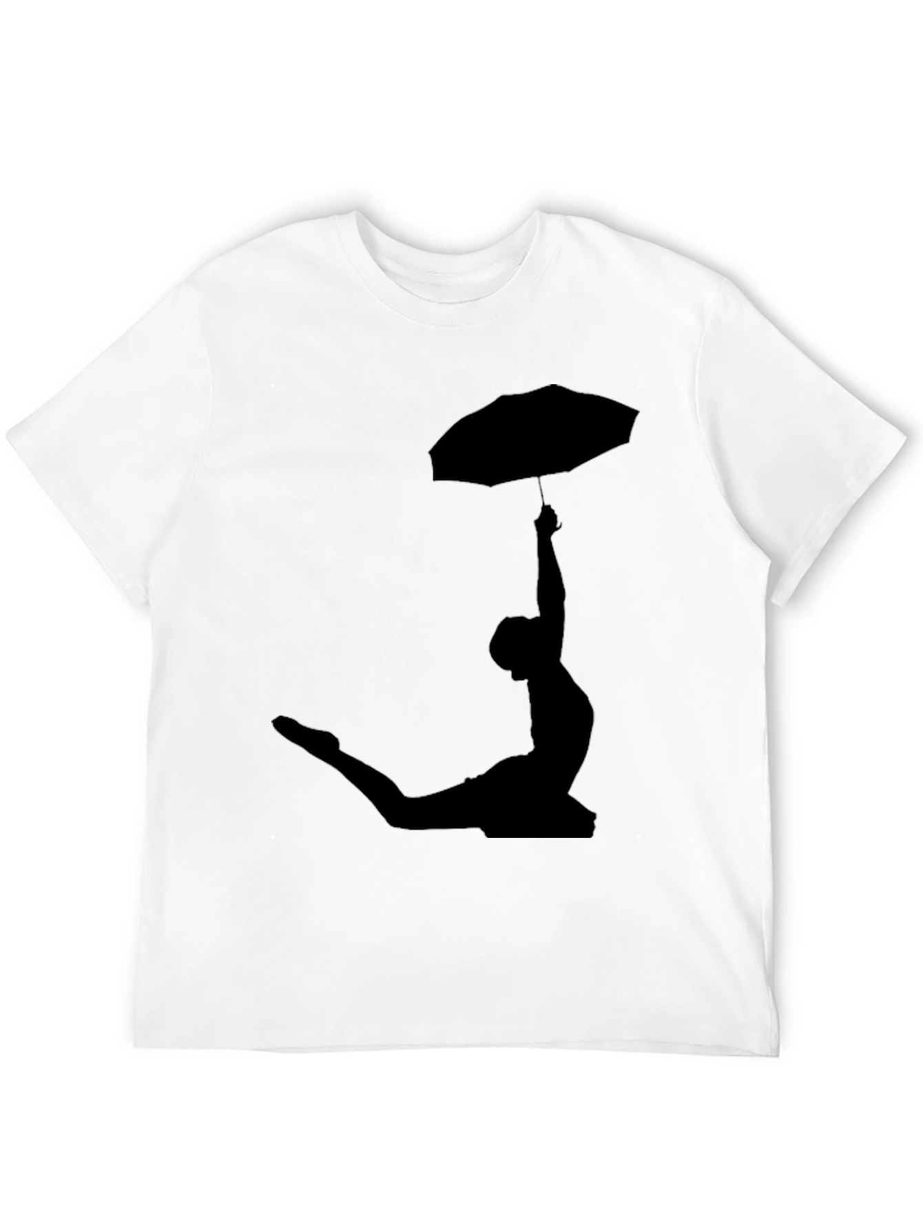 Umbrella Silhouette Tee - Black Cotton T-Shirt