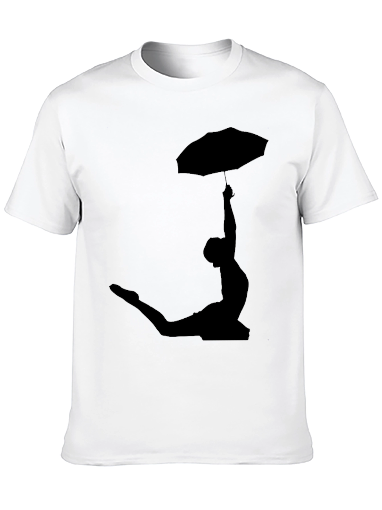 Umbrella Silhouette Tee - Black Cotton T-Shirt