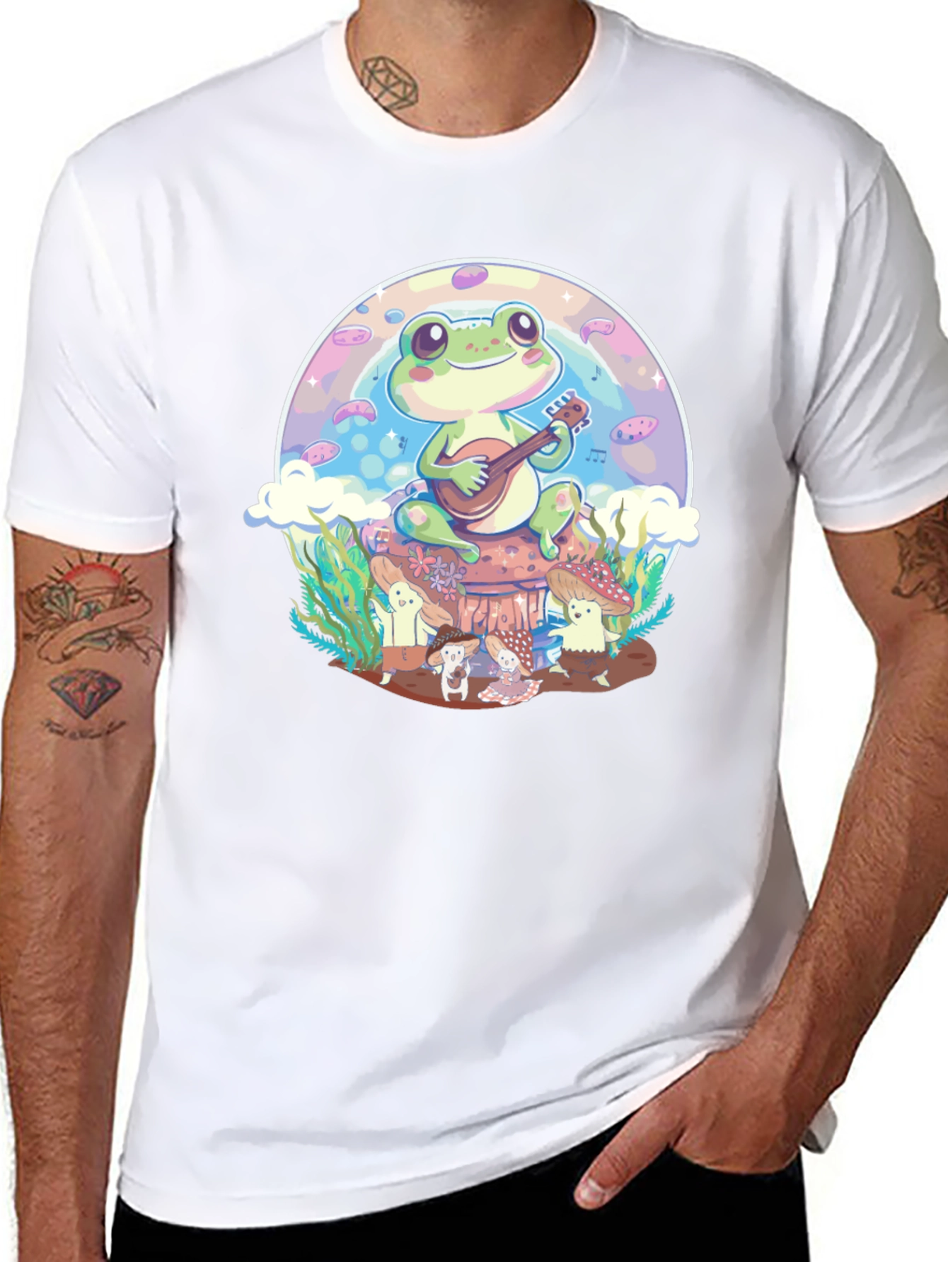 Frog Playing Guitar Graphic Tee