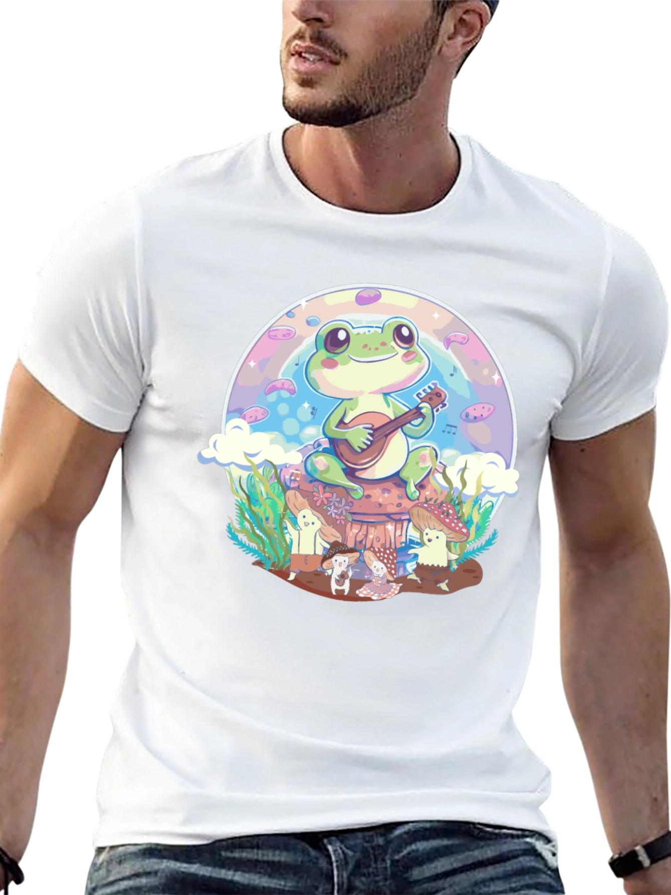 Frog Playing Guitar Graphic Tee