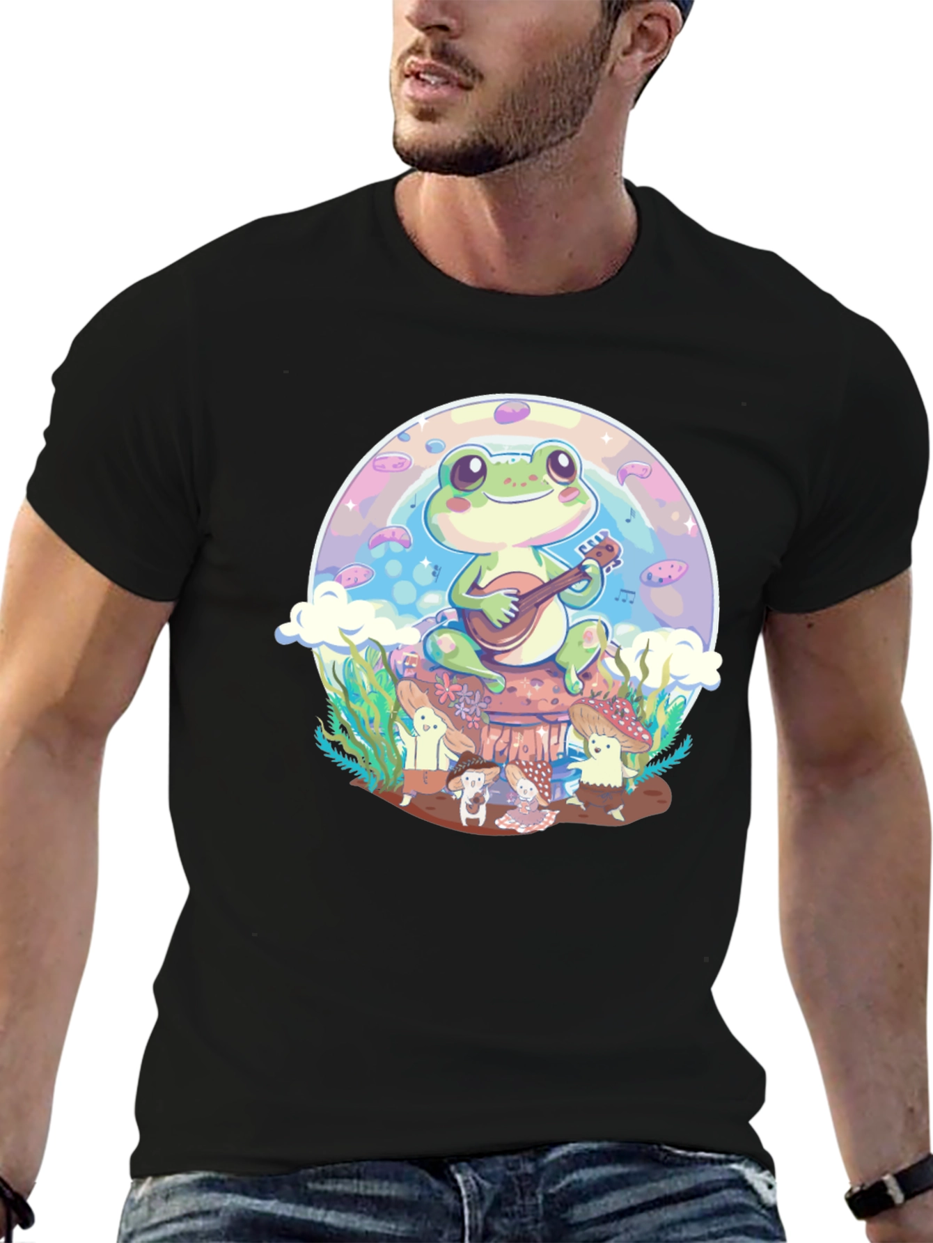 Frog Playing Guitar Graphic Tee