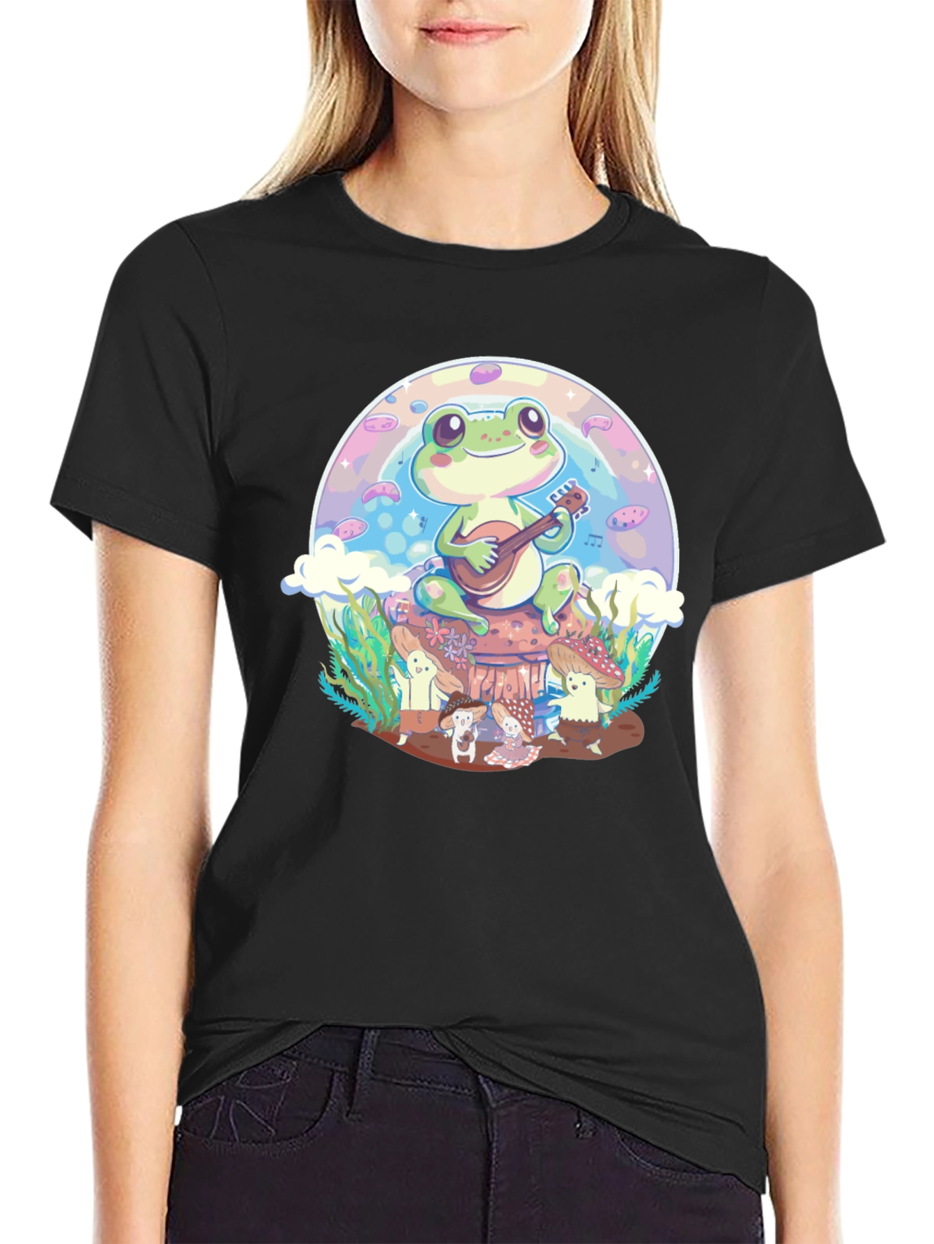 Frog Playing Guitar Graphic Tee