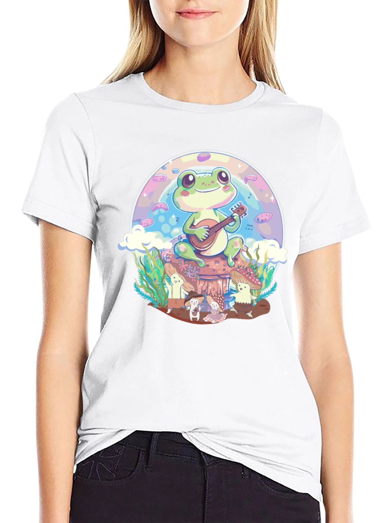 Frog Playing Guitar Graphic Tee