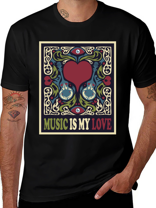 Music is My Love Graphic T-Shirt - Retro Style