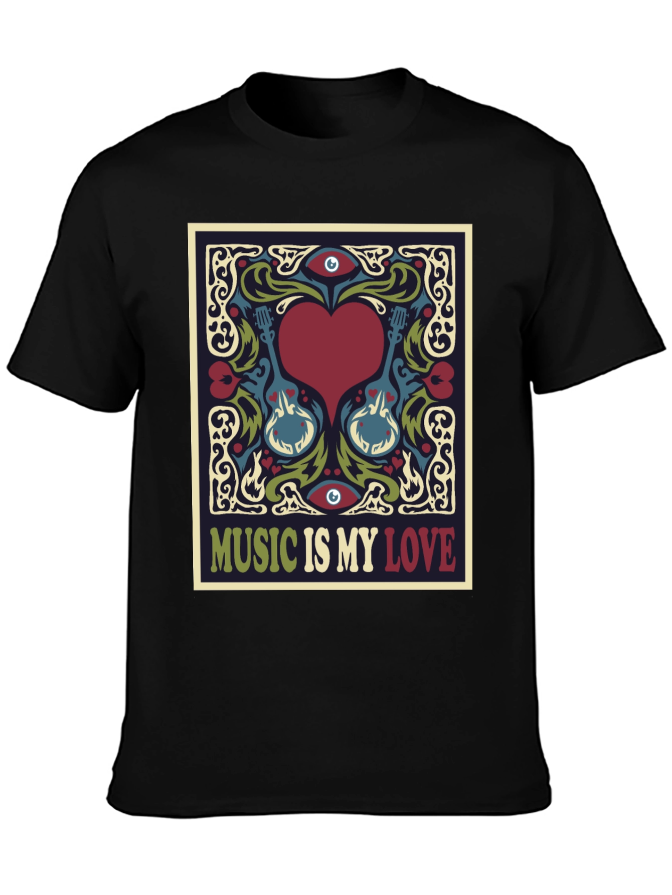 Music is My Love Graphic T-Shirt - Retro Style