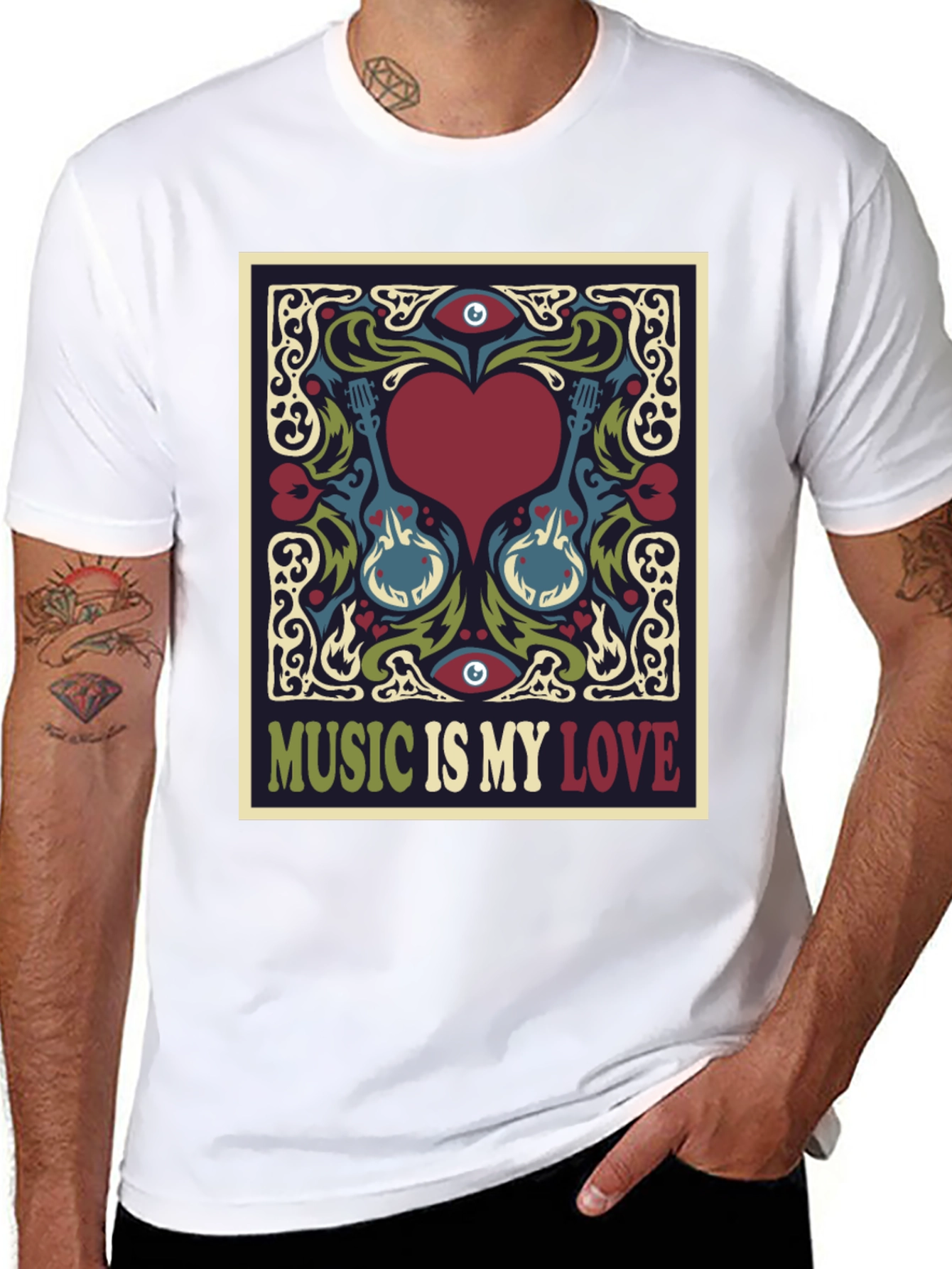 Music is My Love Graphic T-Shirt - Retro Style