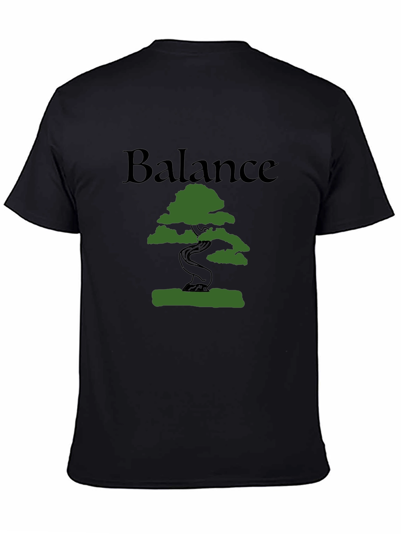 Balance Tree Graphic T-Shirt - Mens Black Cotton Tee