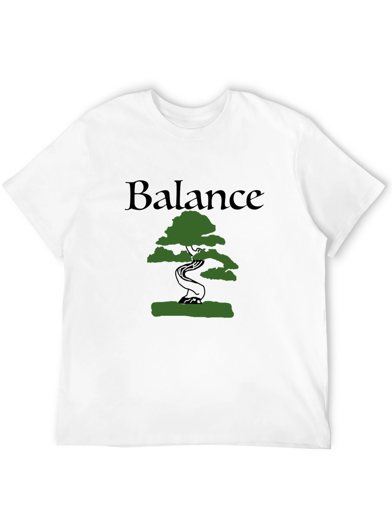 Balance Tree Graphic T-Shirt - Mens Black Cotton Tee