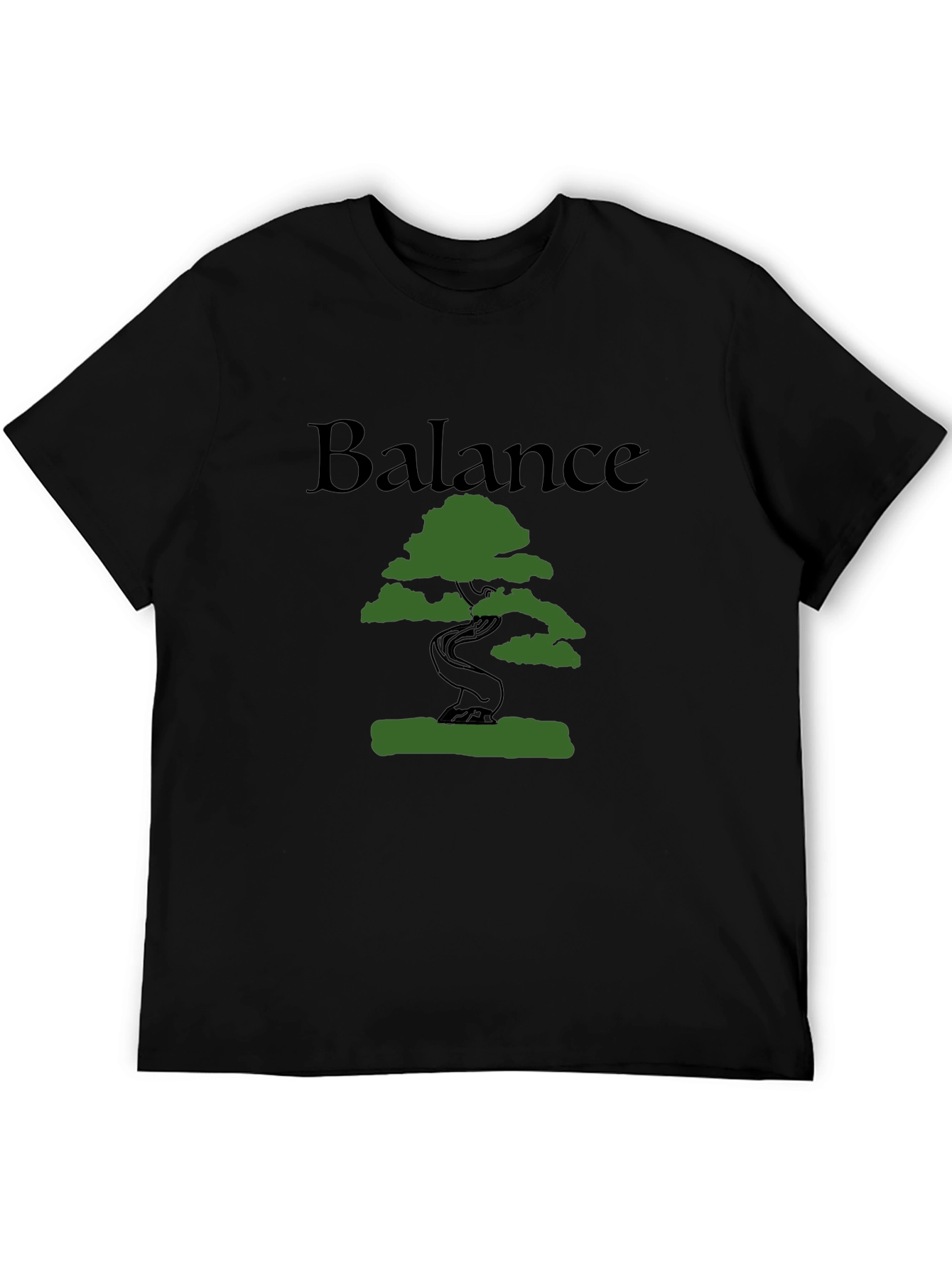 Balance Tree Graphic T-Shirt - Mens Black Cotton Tee