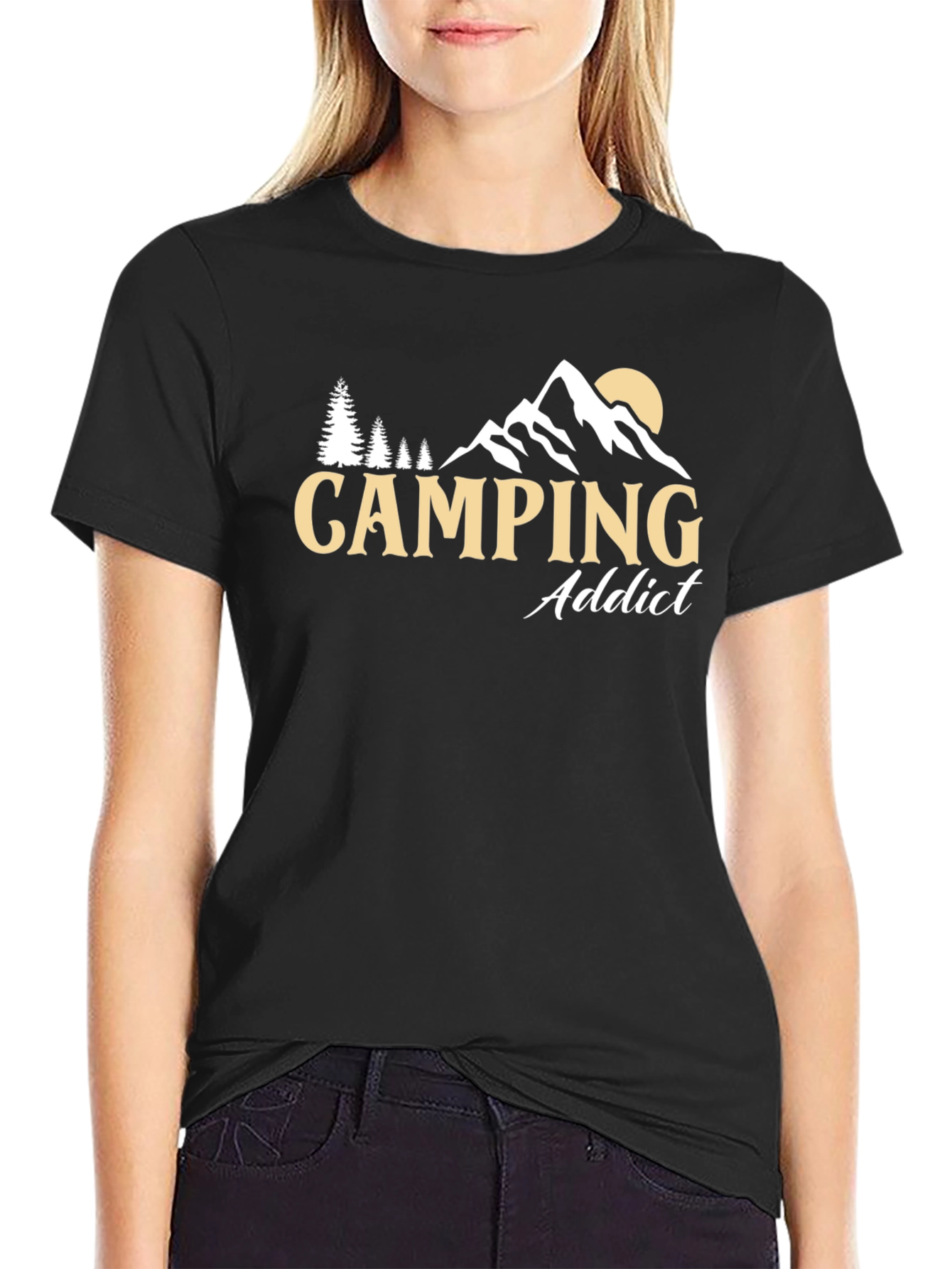 Camping Addict Graphic Tee - Black