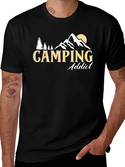 Camping Addict Graphic Tee - Black