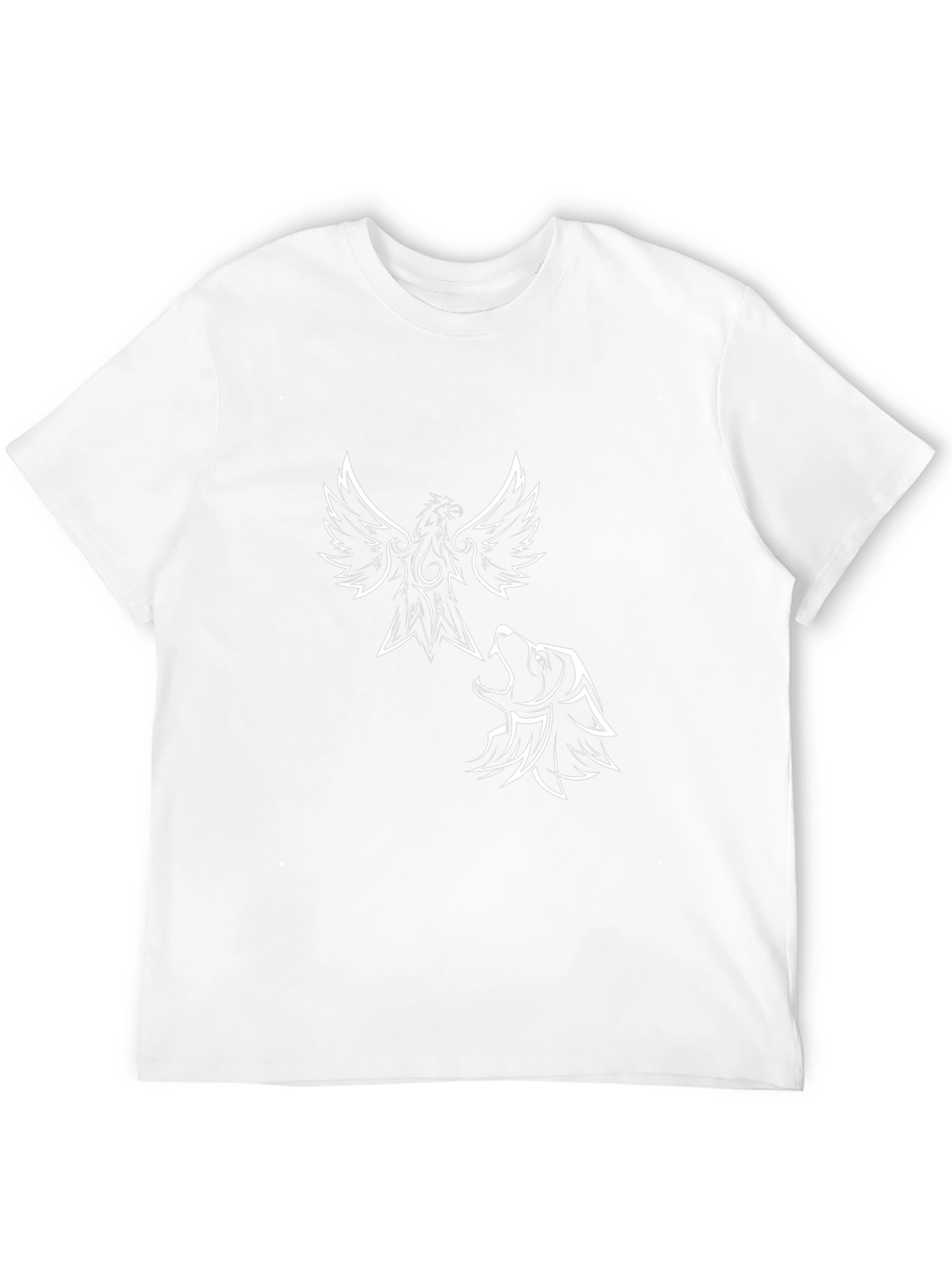 Phoenix & Wolf Graphic Print Black T-Shirt
