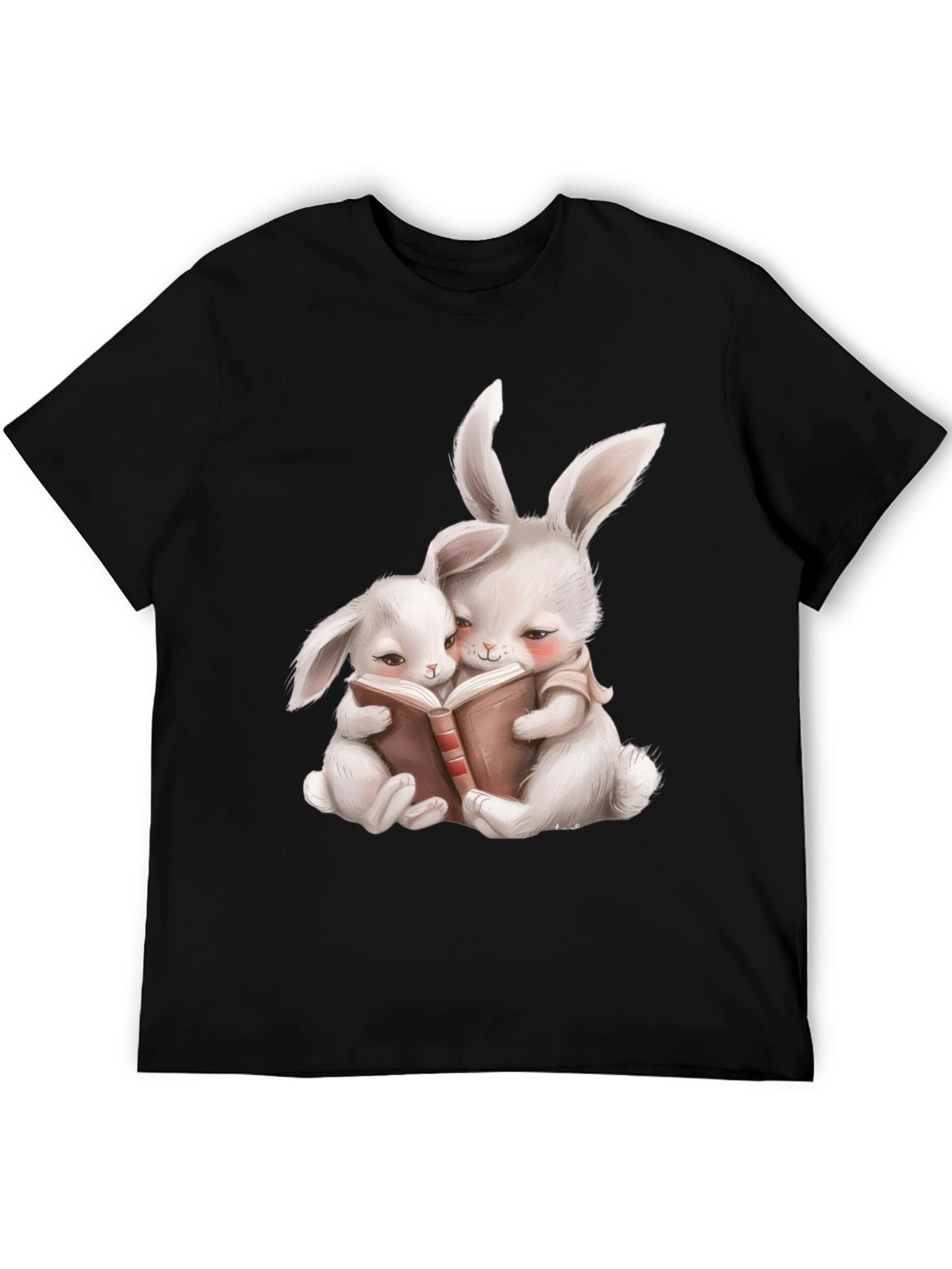 Cute Bunny Reading Book Graphic Tee
