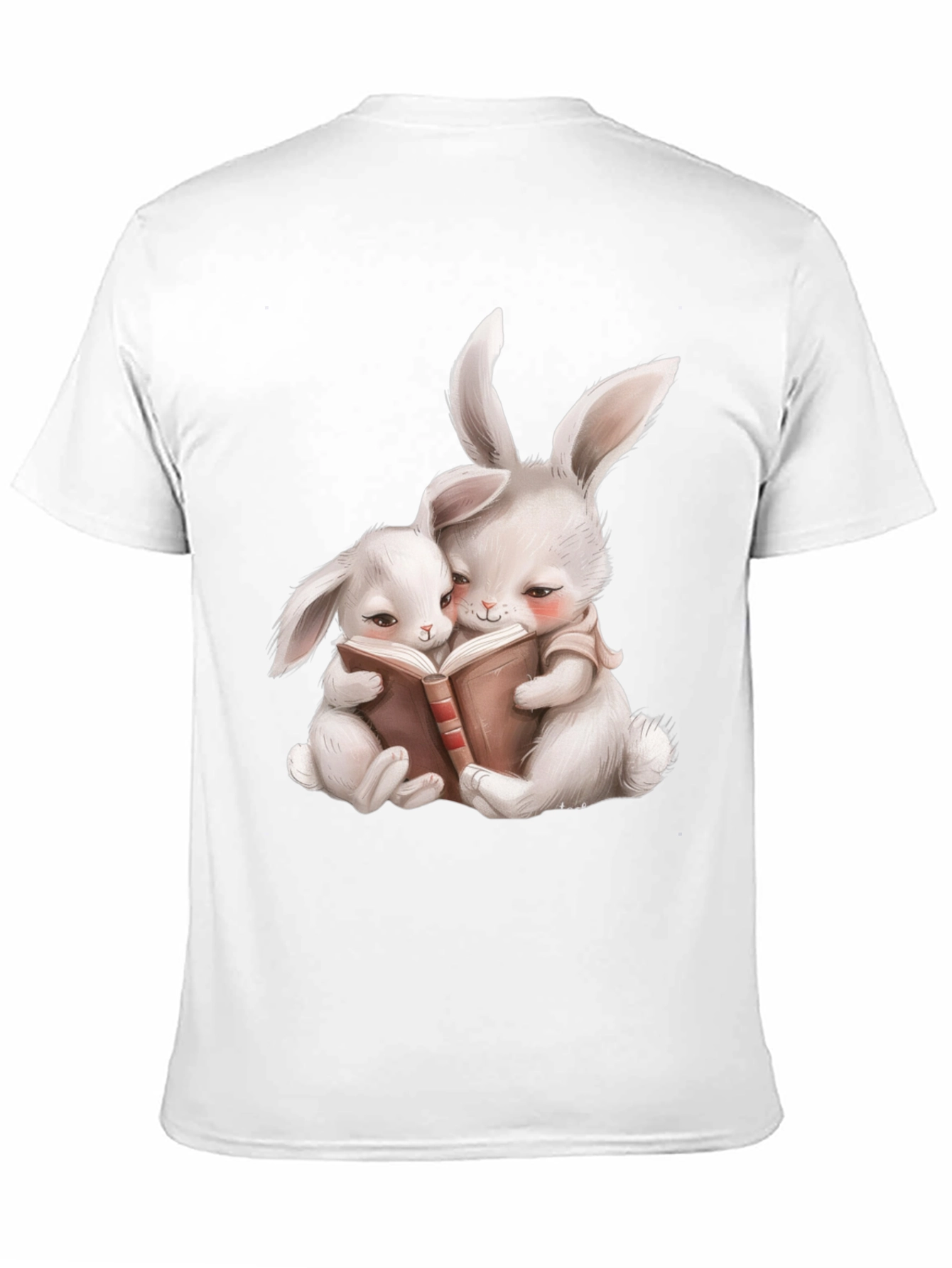 Cute Bunny Reading Book Graphic Tee