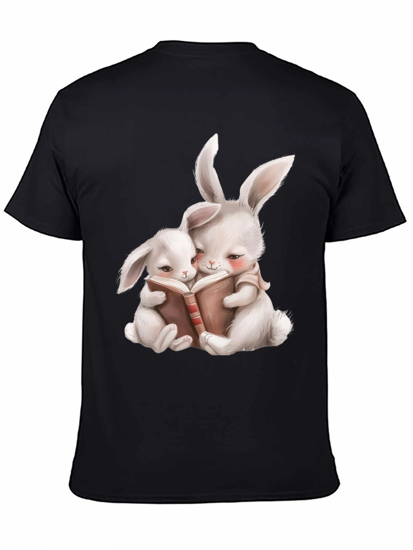 Cute Bunny Reading Book Graphic Tee
