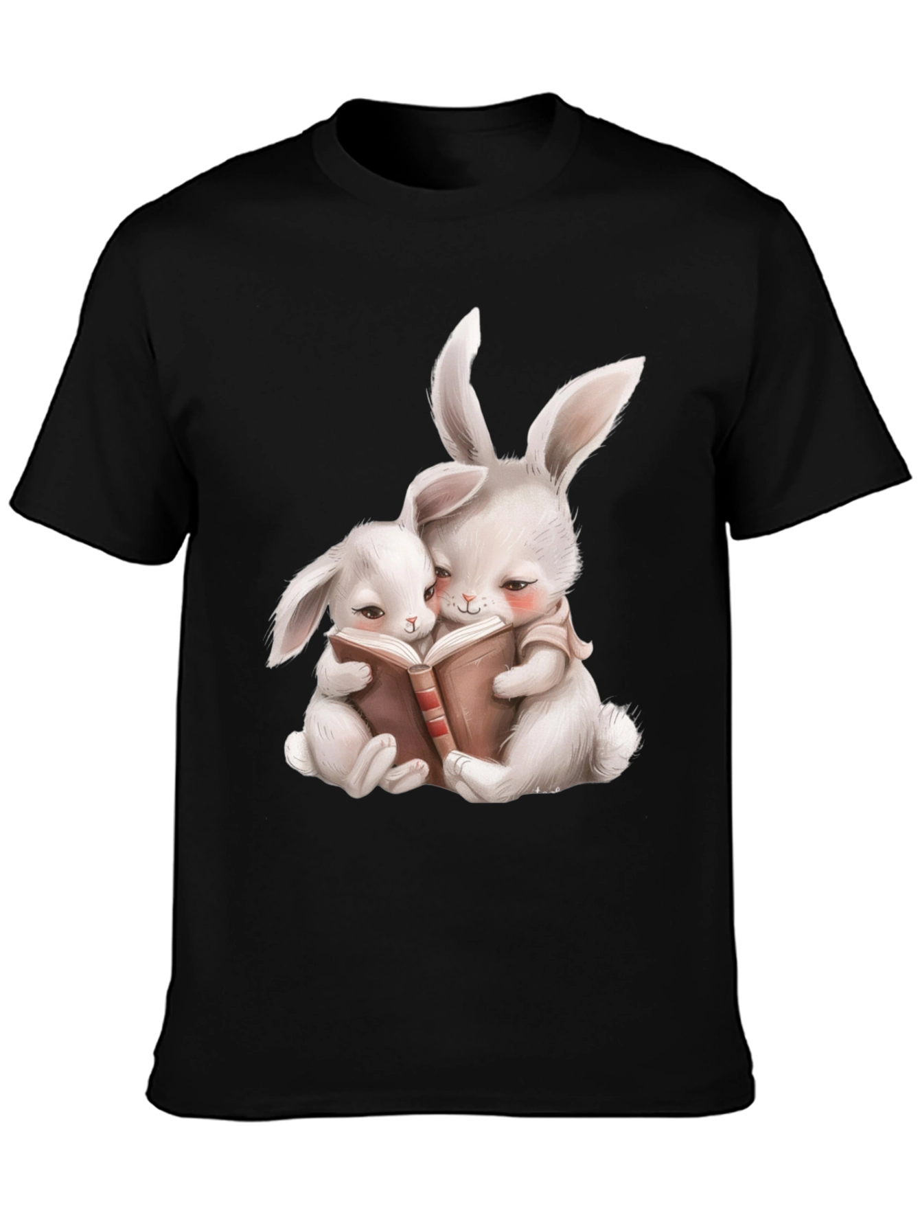 Cute Bunny Reading Book Graphic Tee