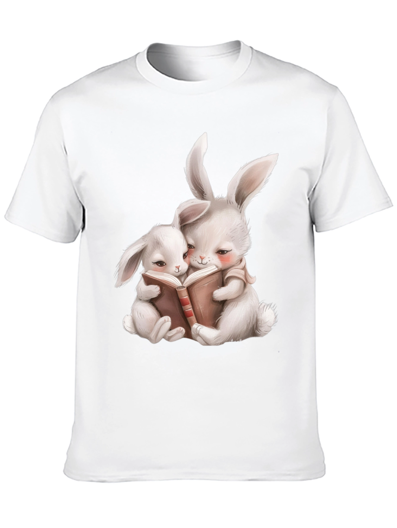 Cute Bunny Reading Book Graphic Tee