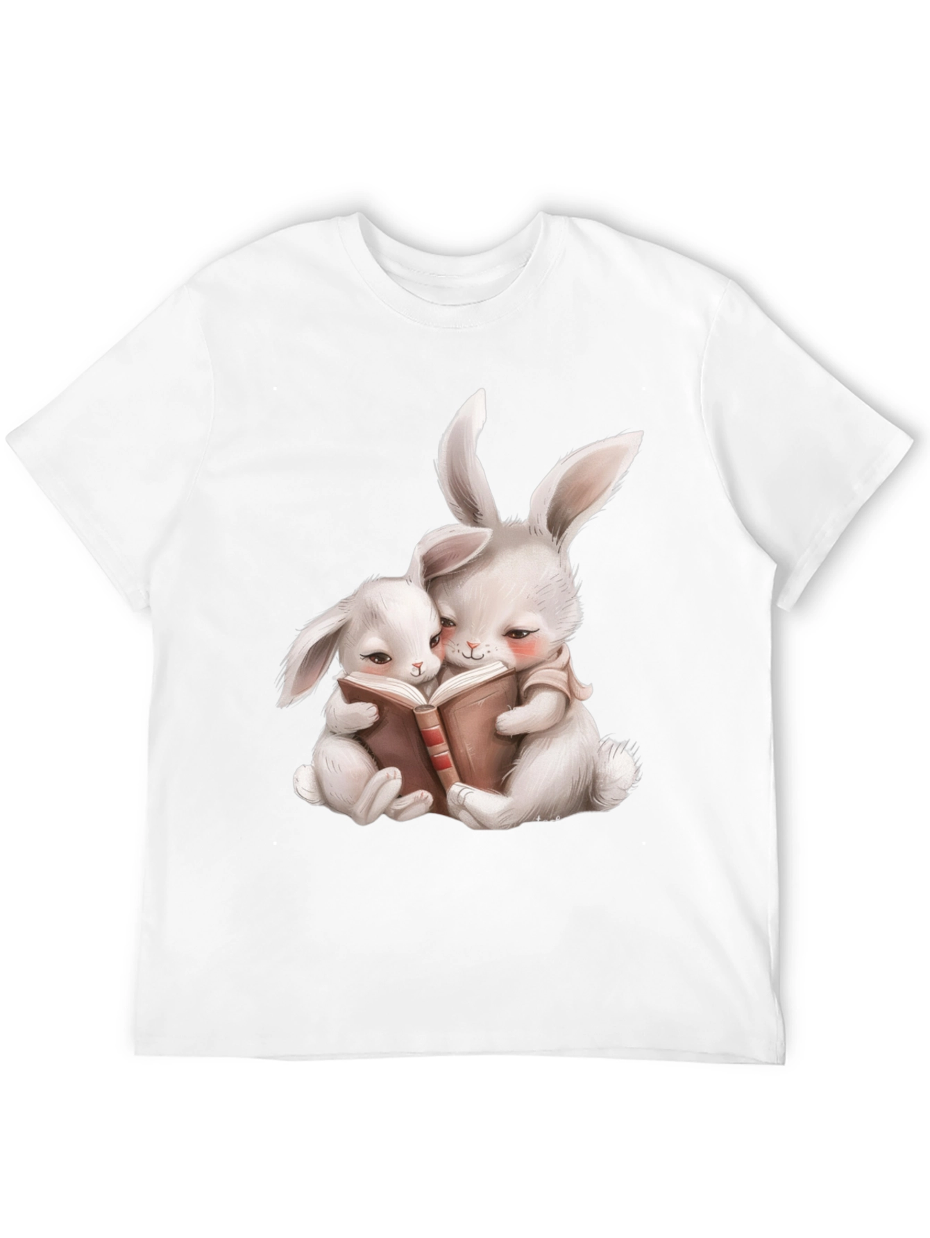 Cute Bunny Reading Book Graphic Tee