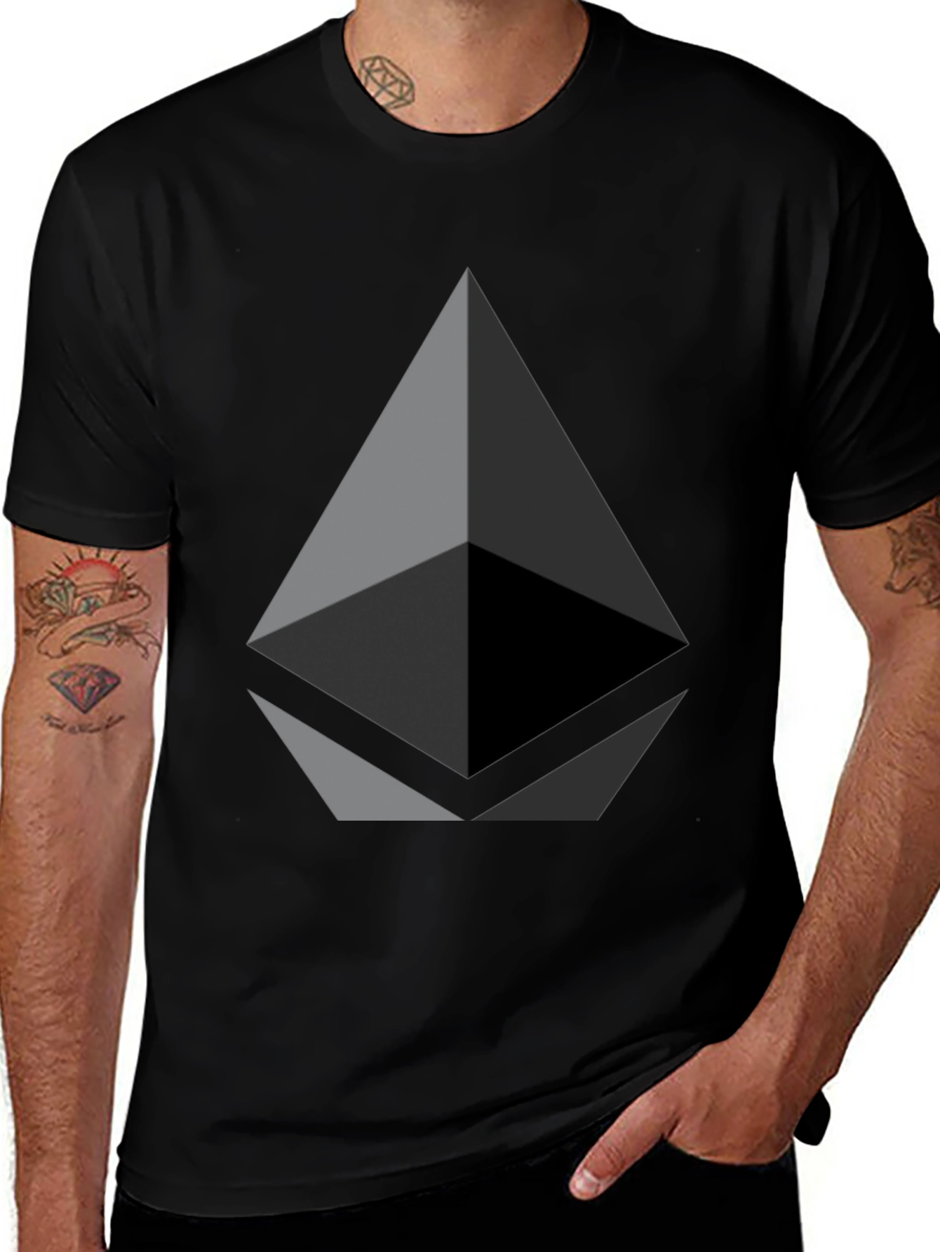 Ethereum Crypto Logo Black T-Shirt