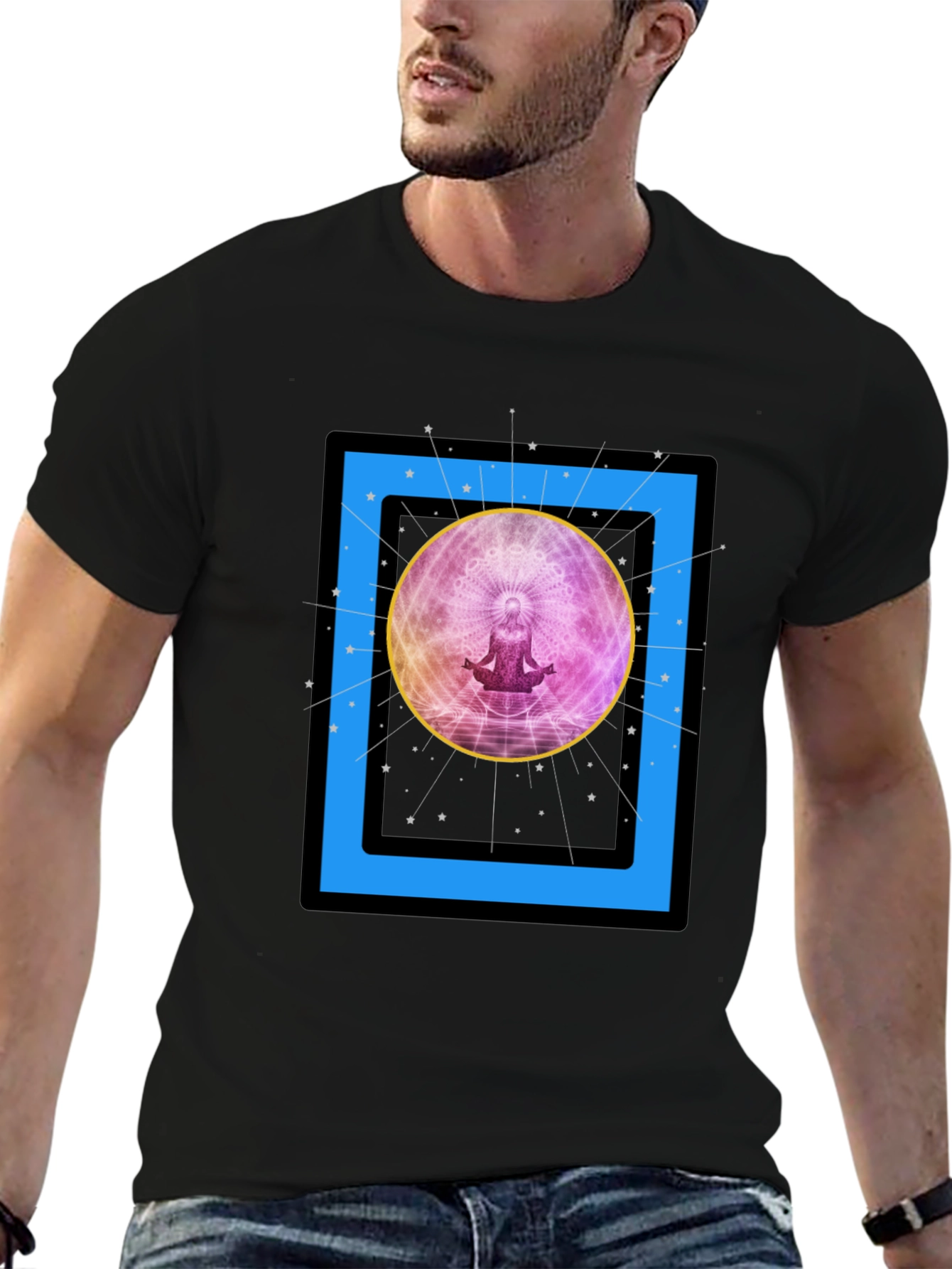 Zen Meditation Graphic T-Shirt - Cosmic Vibes