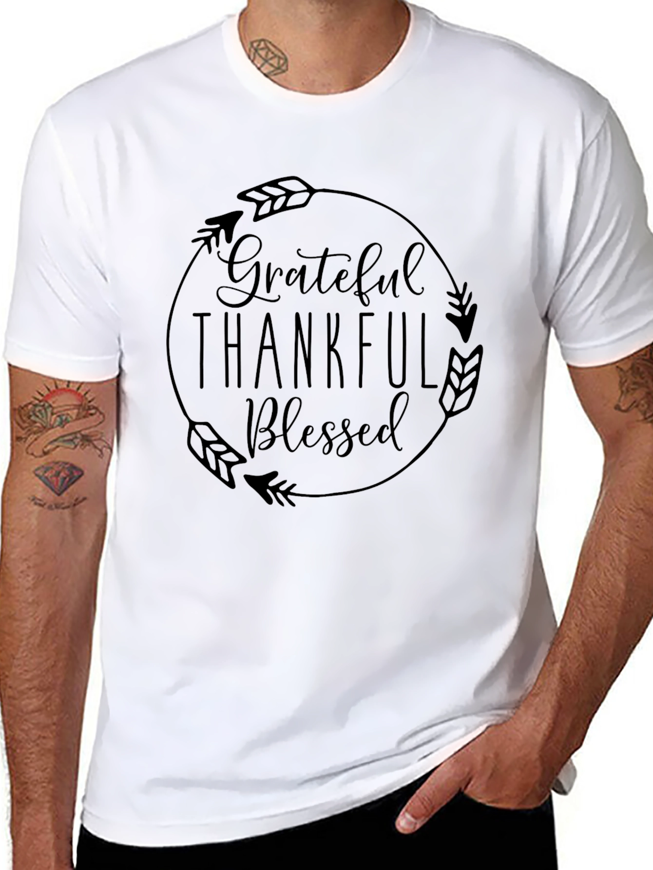 Grateful Thankful Blessed Graphic Tee