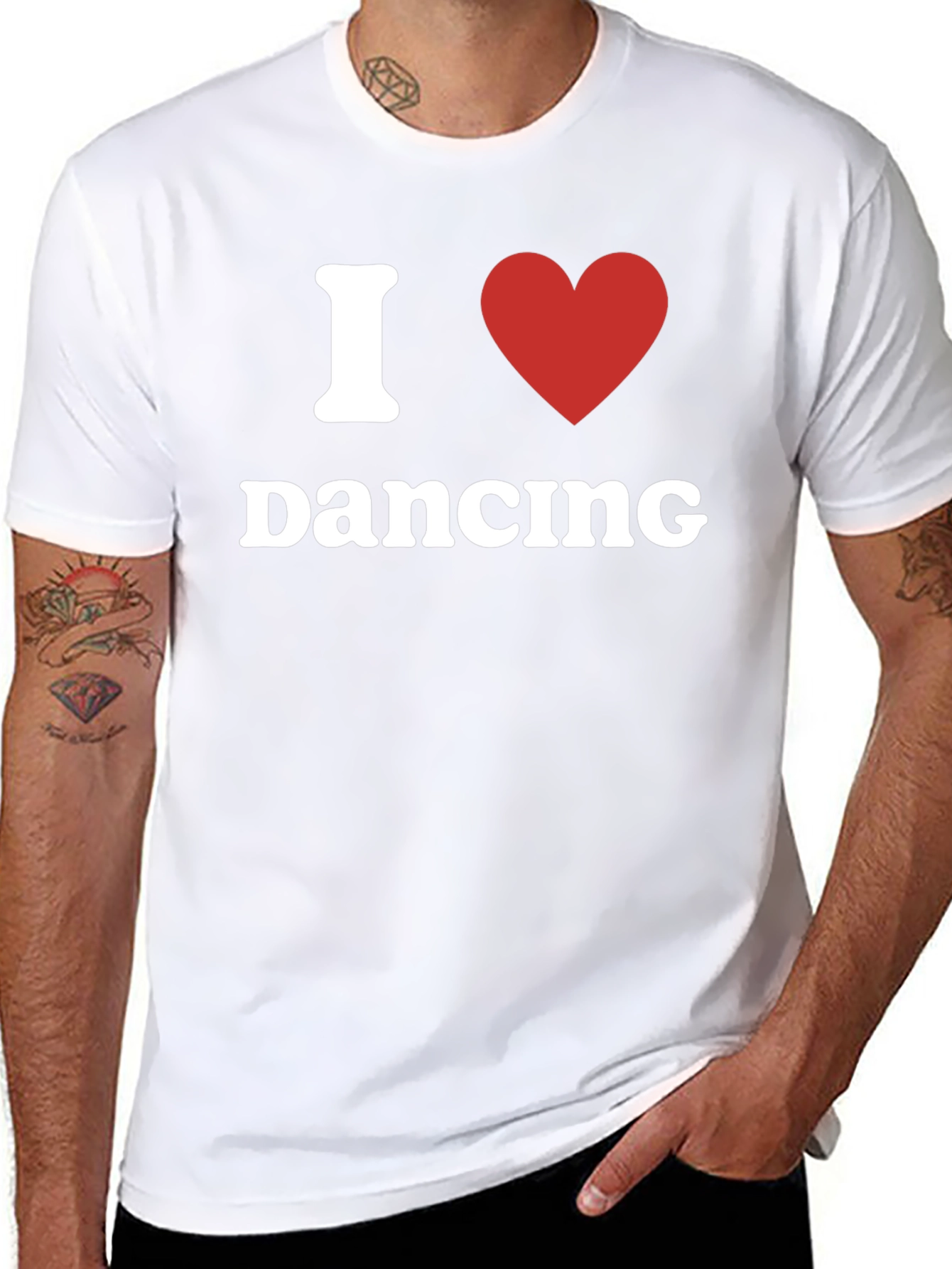 I Love Dancing T-Shirt - Black Crew Neck Tee